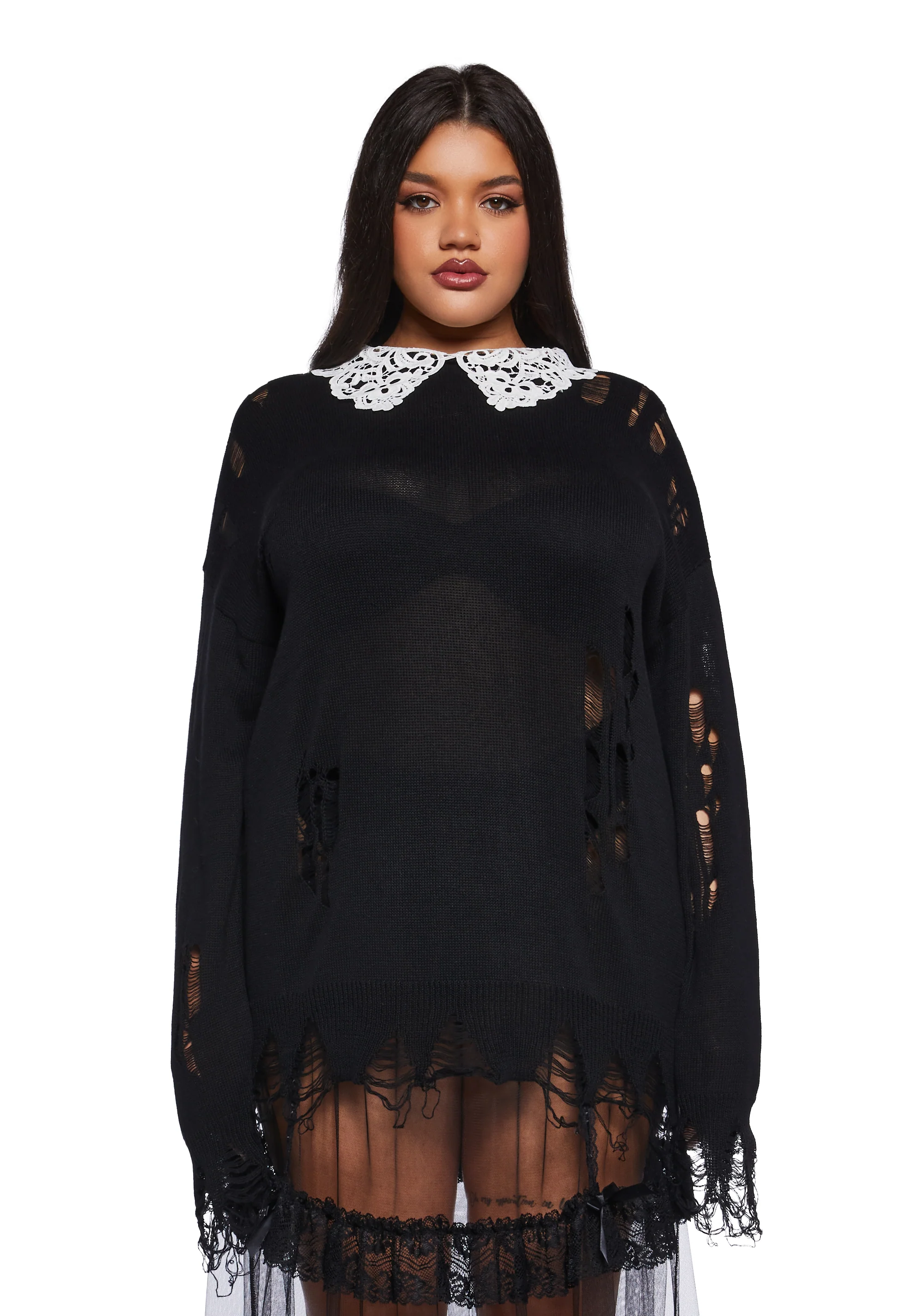 Hexed Vices Distressed Sweater