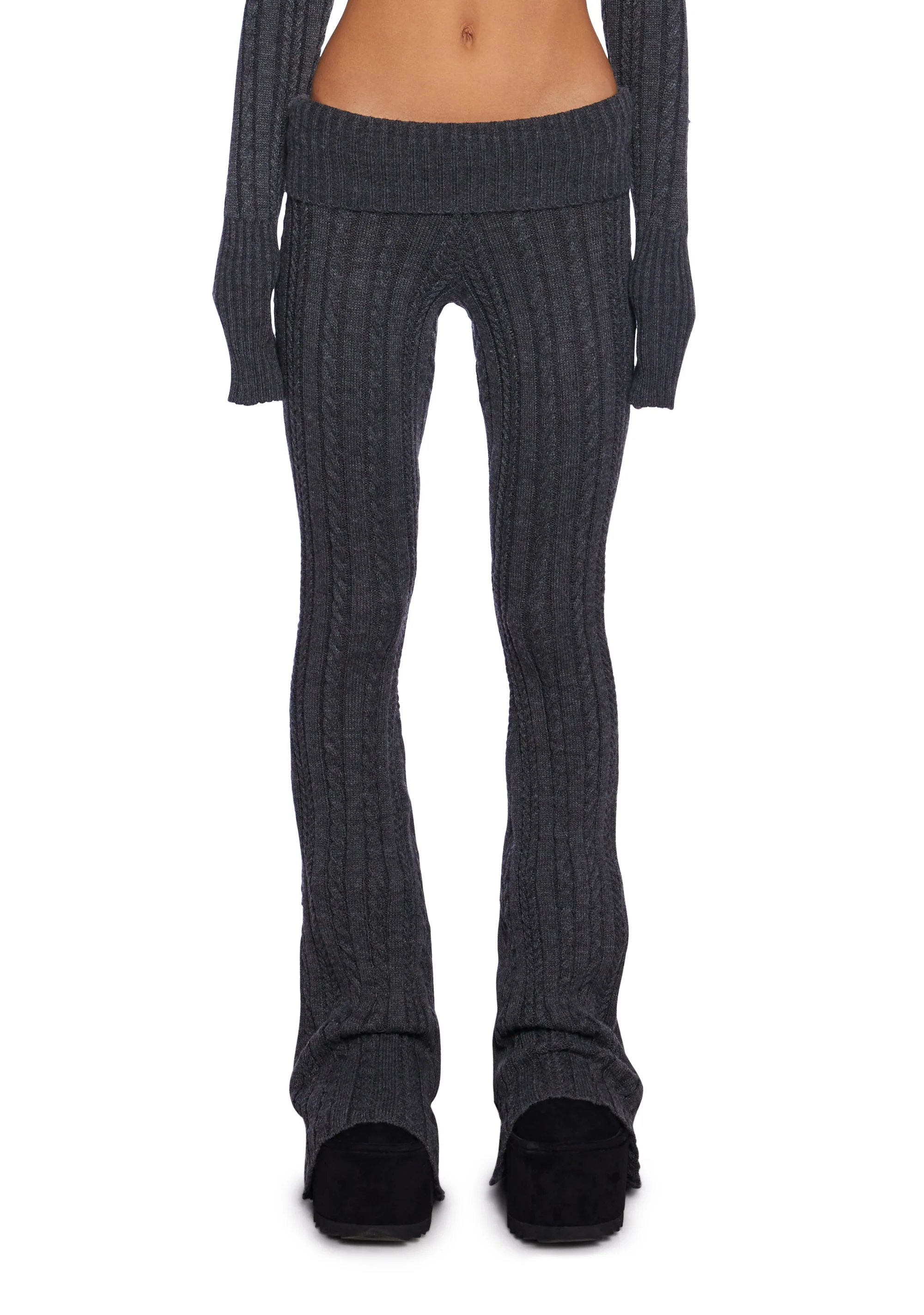 Deep Thoughts Flare Pants - Gray