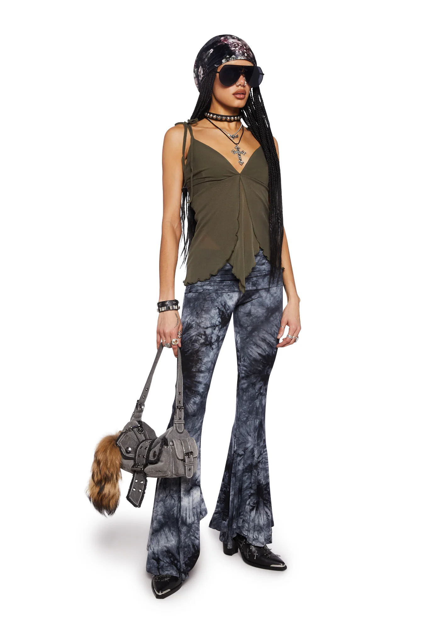 Dew Morning Flare Pants- Grey