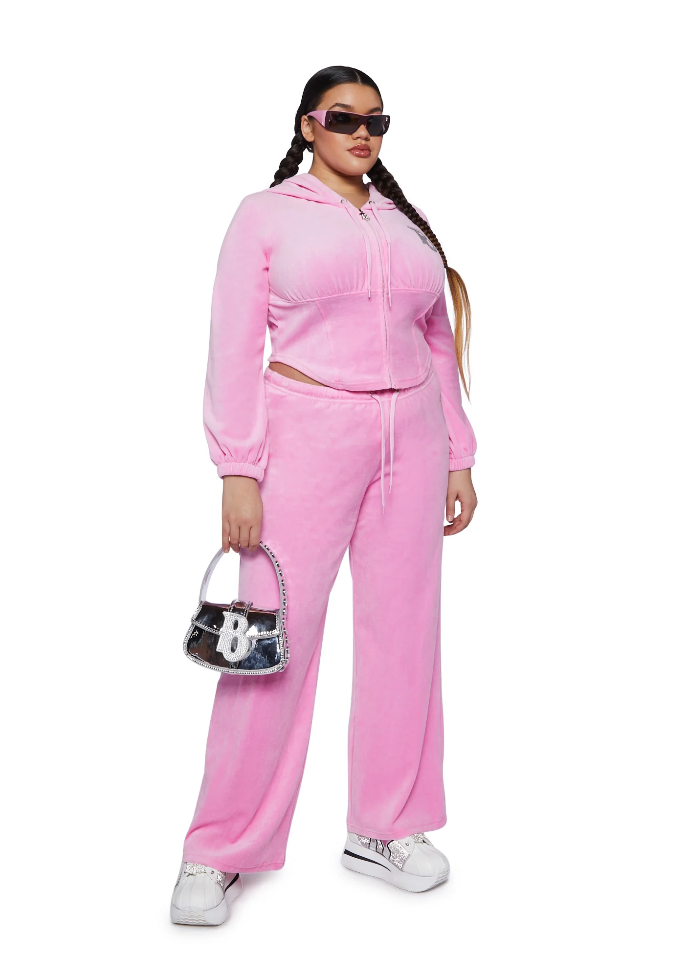 Plus Keep It Glossy Velour Sweatpants