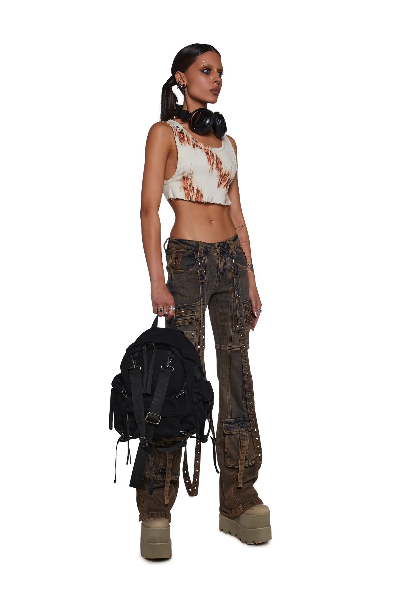 Frequency Strappy Cargo Jeans