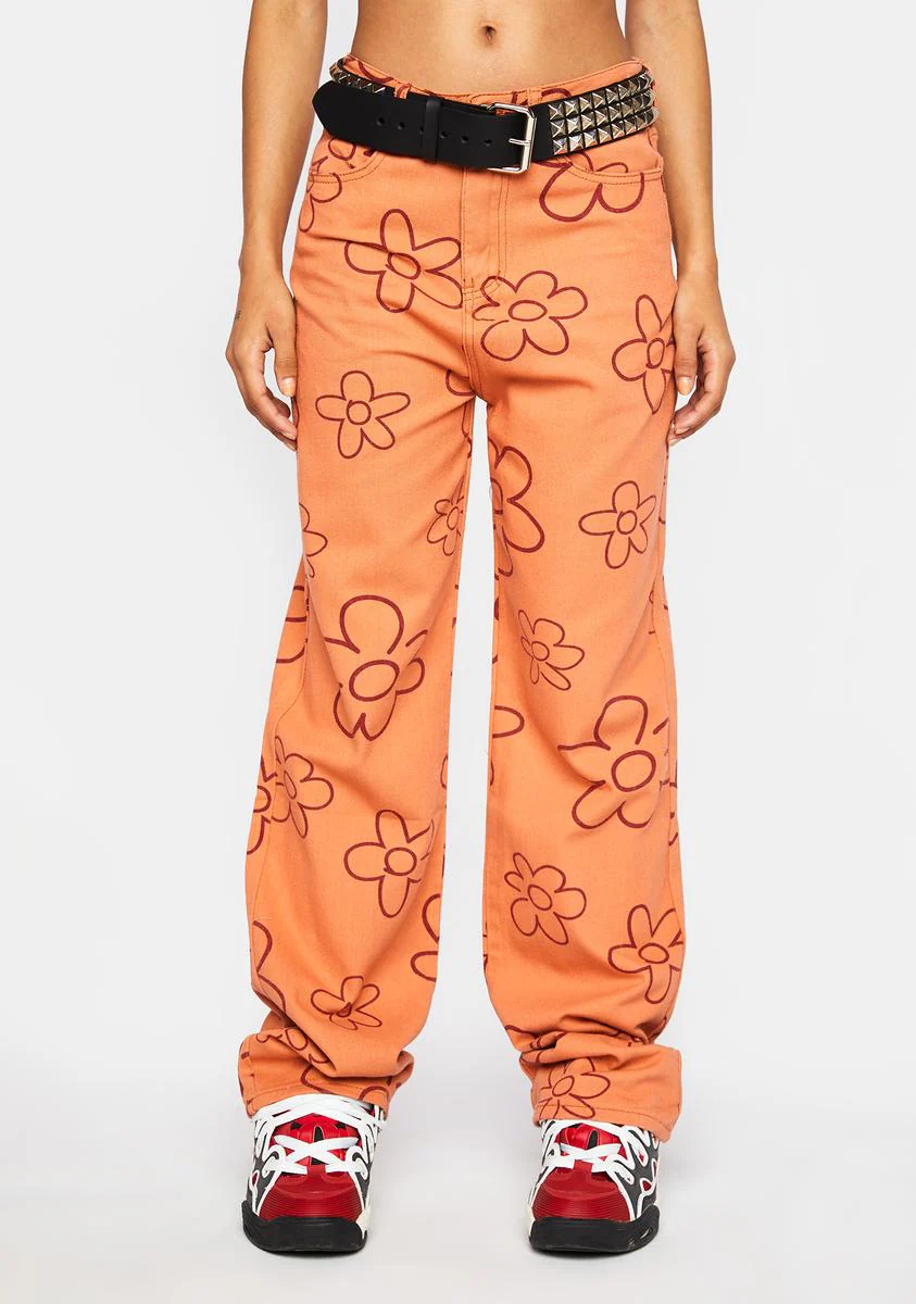 Deep Peach Wide Leg Pants