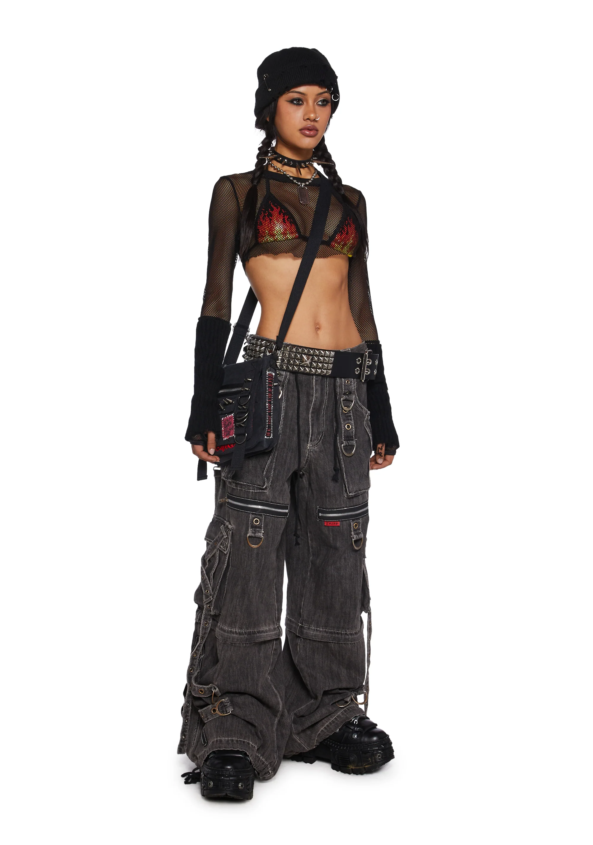 X-Strap Denim Jeans - Black