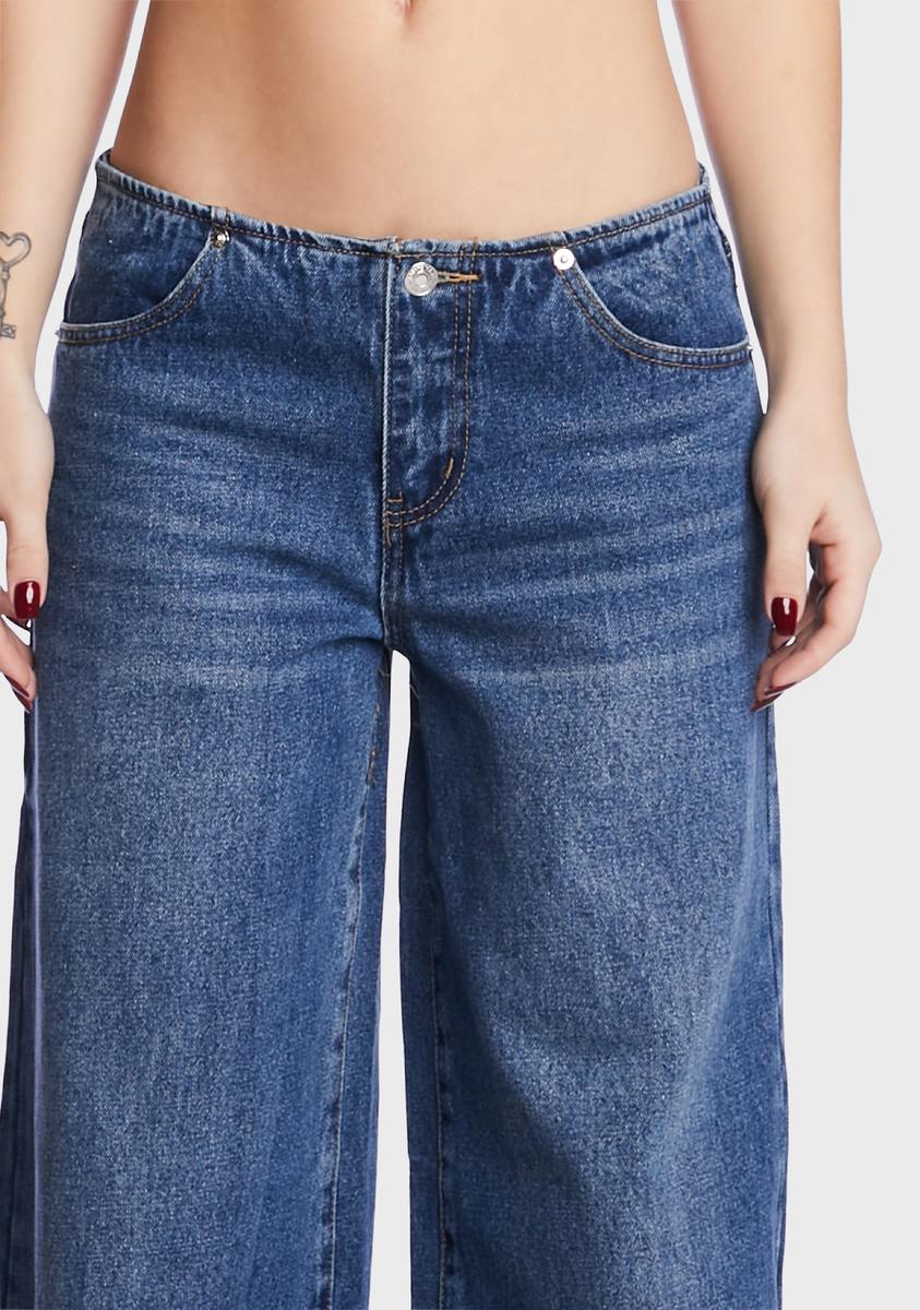 Low Rise Wide Jeans