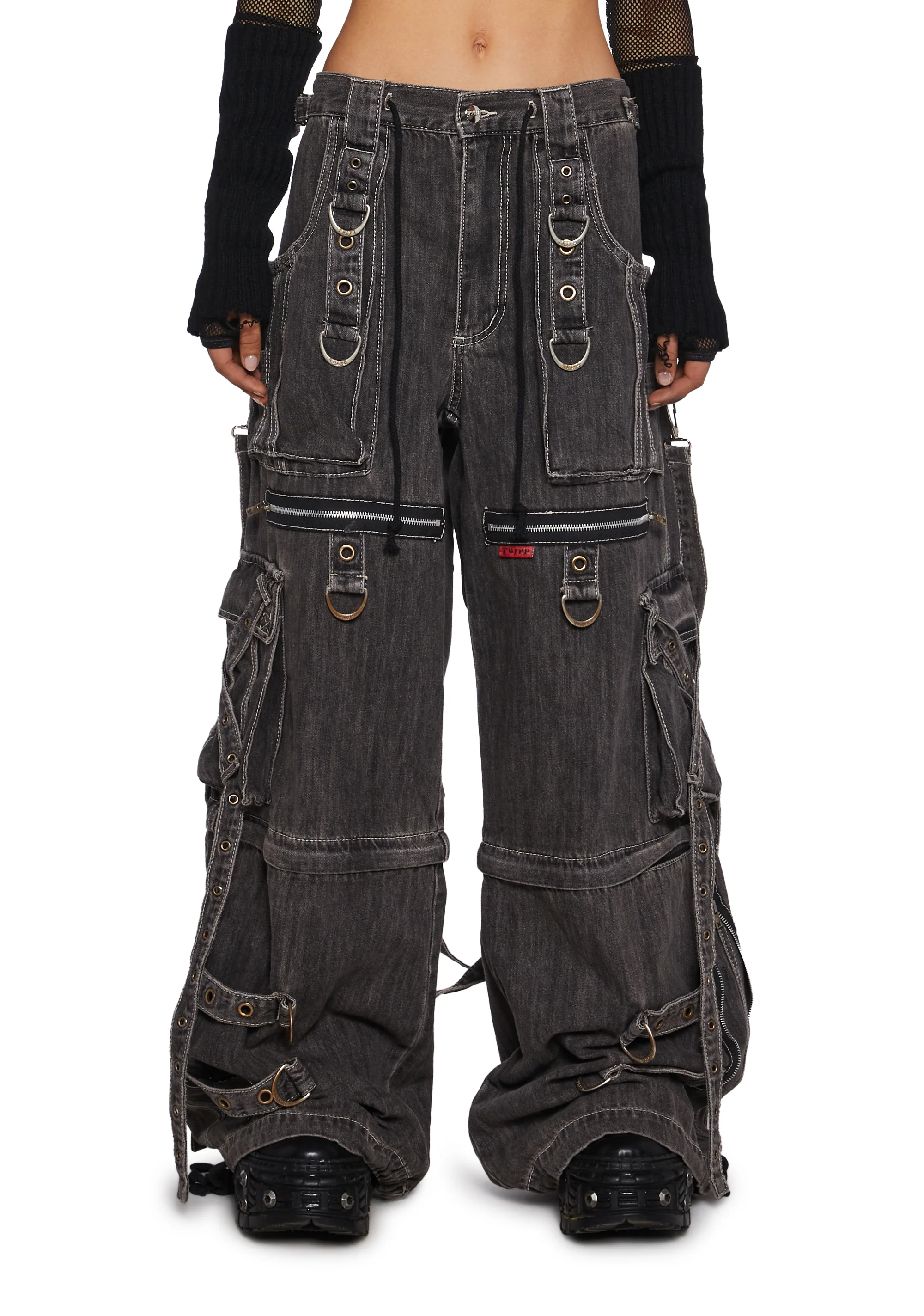 X-Strap Denim Jeans - Black