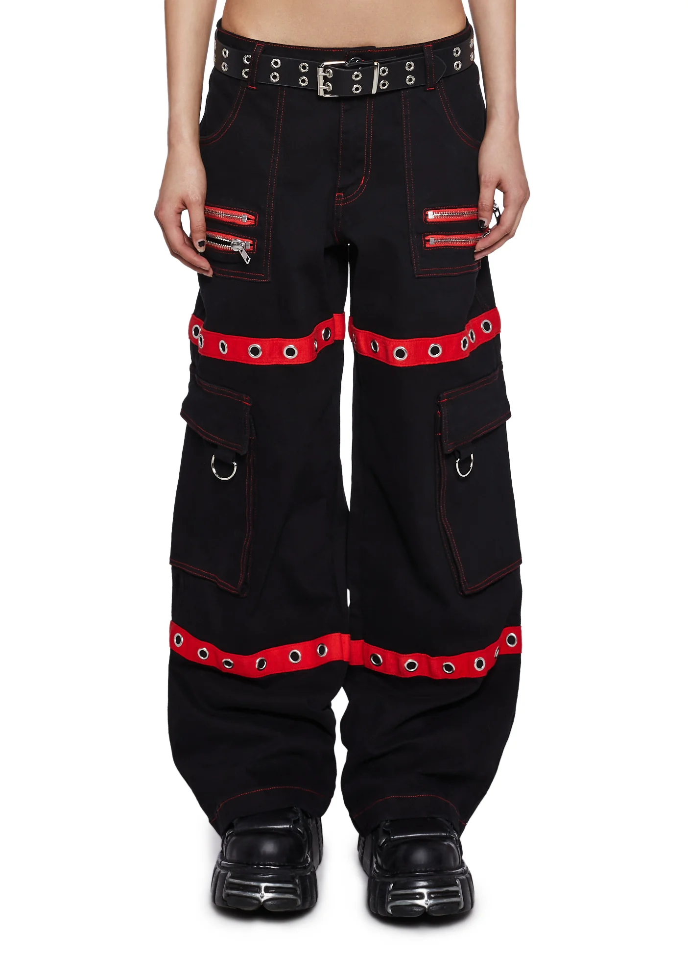 Mortal Solitude Cargo Pants - Red