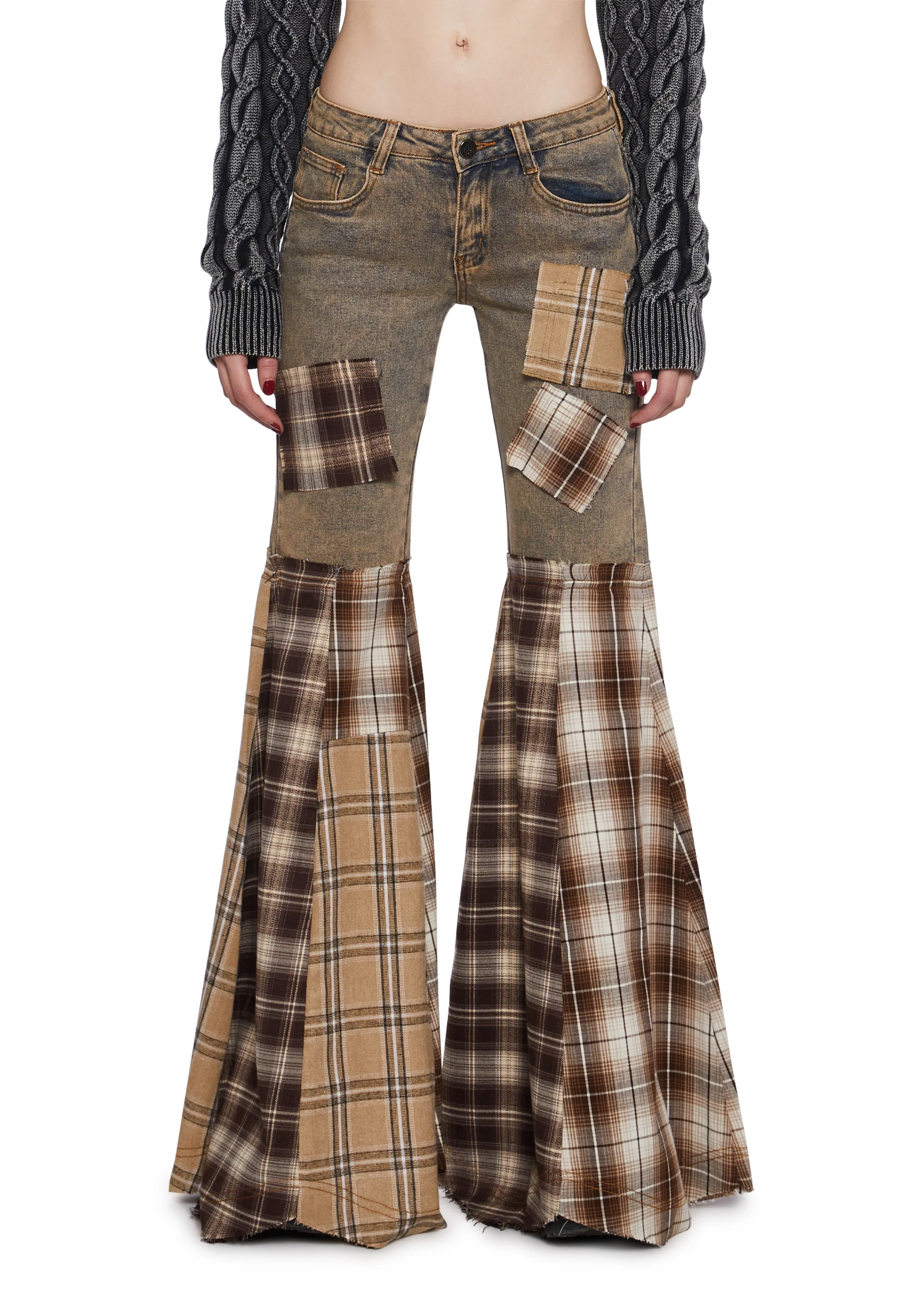 Warp Patchwork Flare Pants