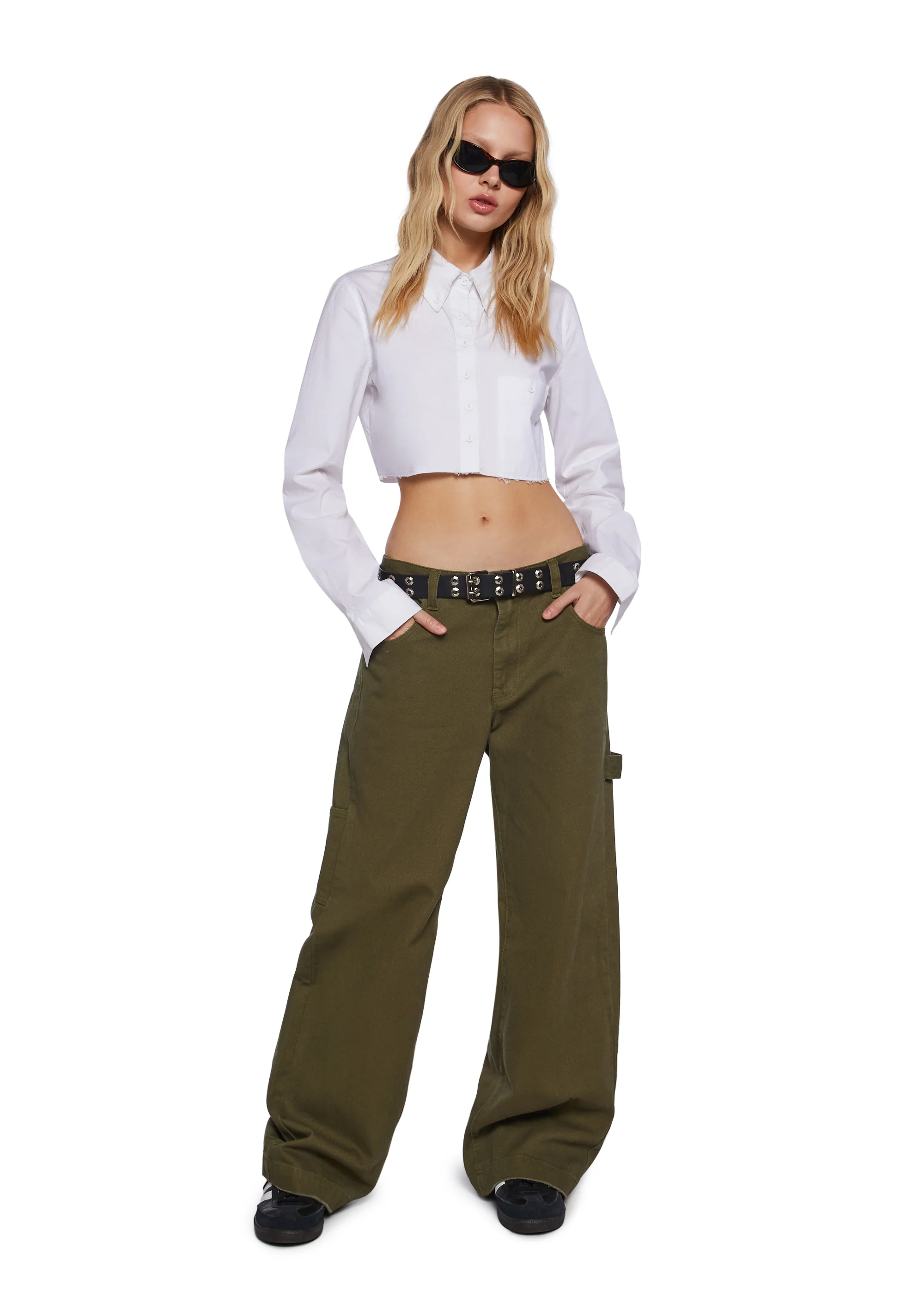 Olive So Misunderstood Twill Carpenter Pants
