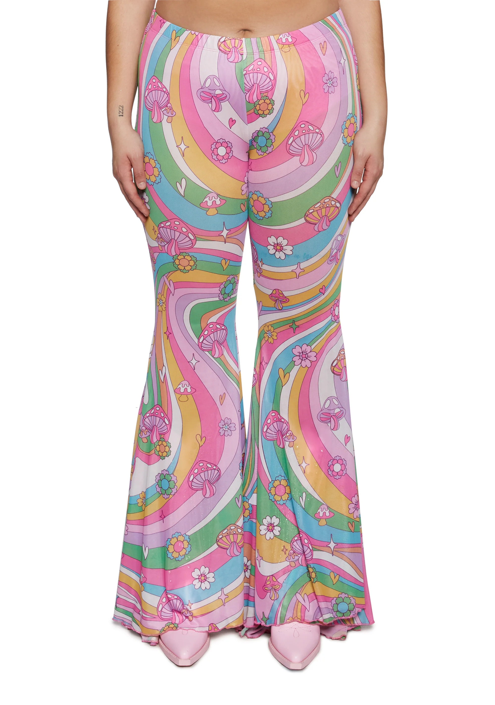 Plus Technicolor Dreams Flare Pants