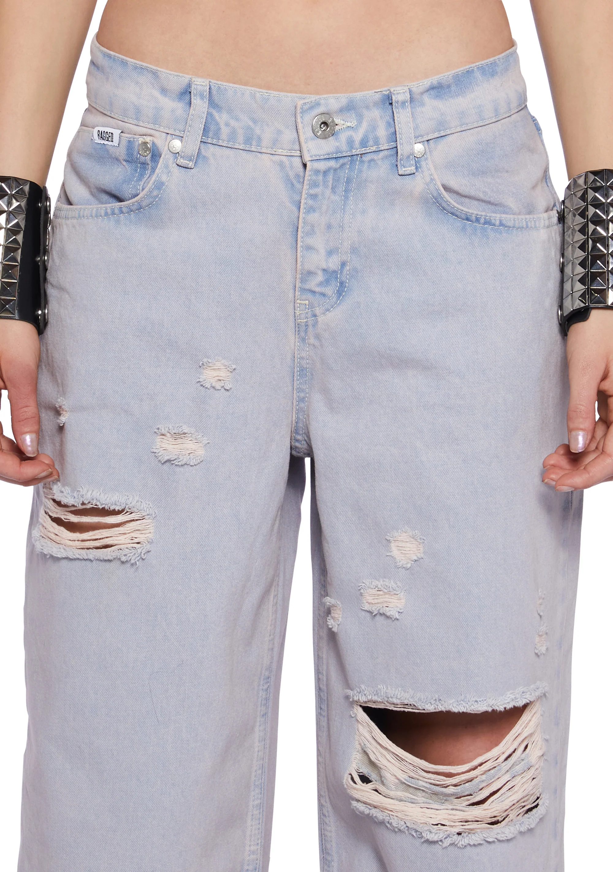 Pink Wash Distressed Release Jeans