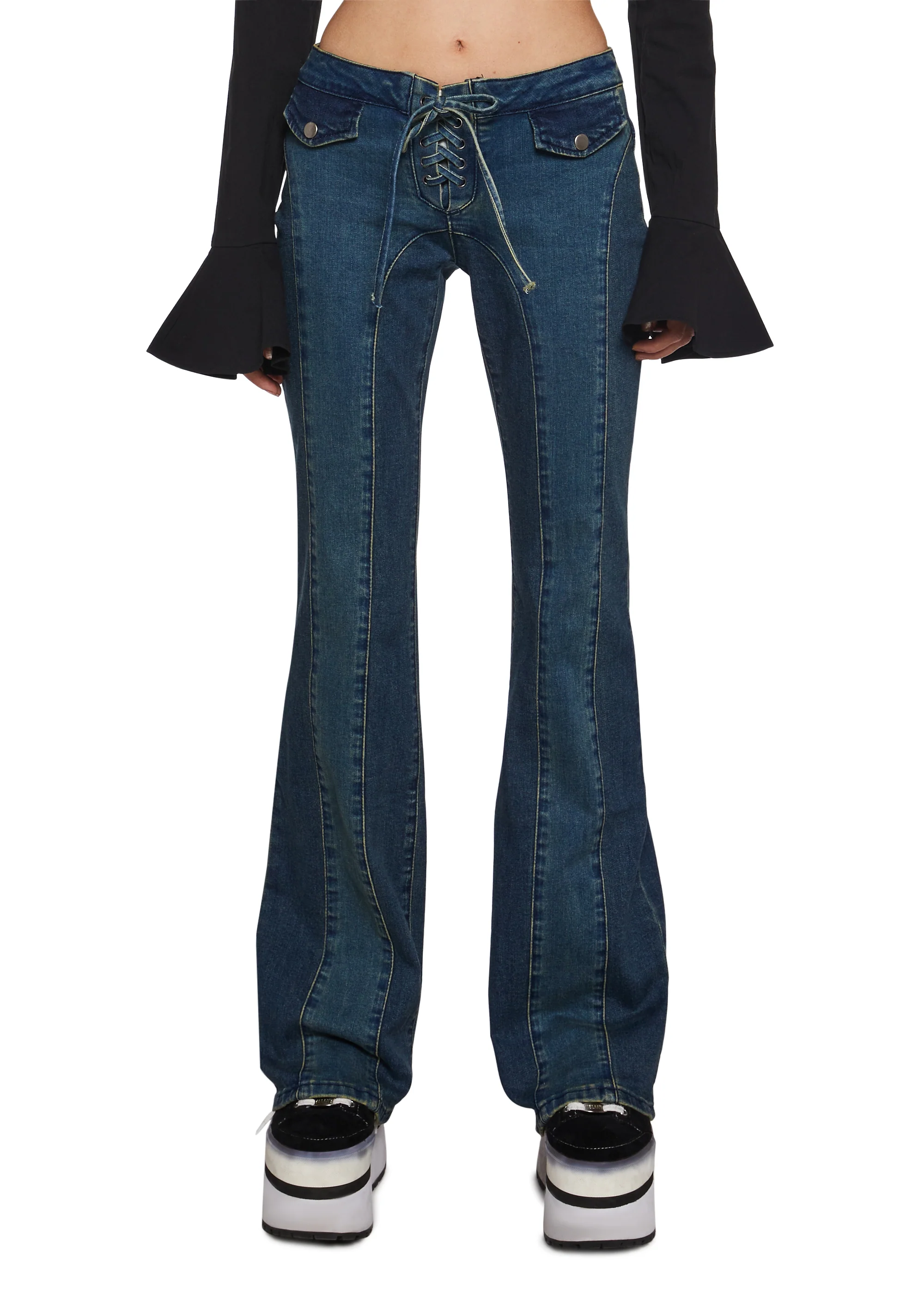 Hillside Sweetheart Denim Flare Pants