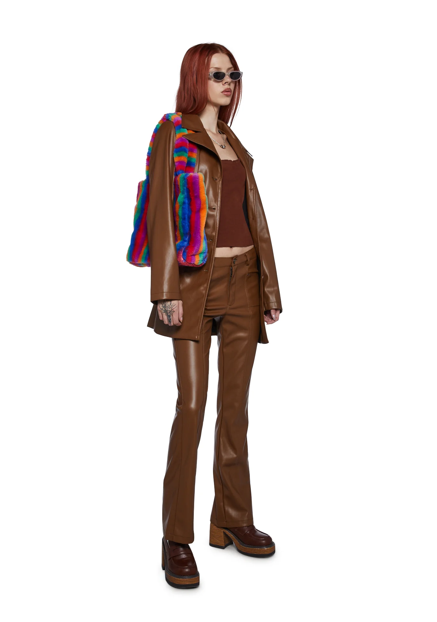 Ready For Fun Vegan Leather Pants - Brown