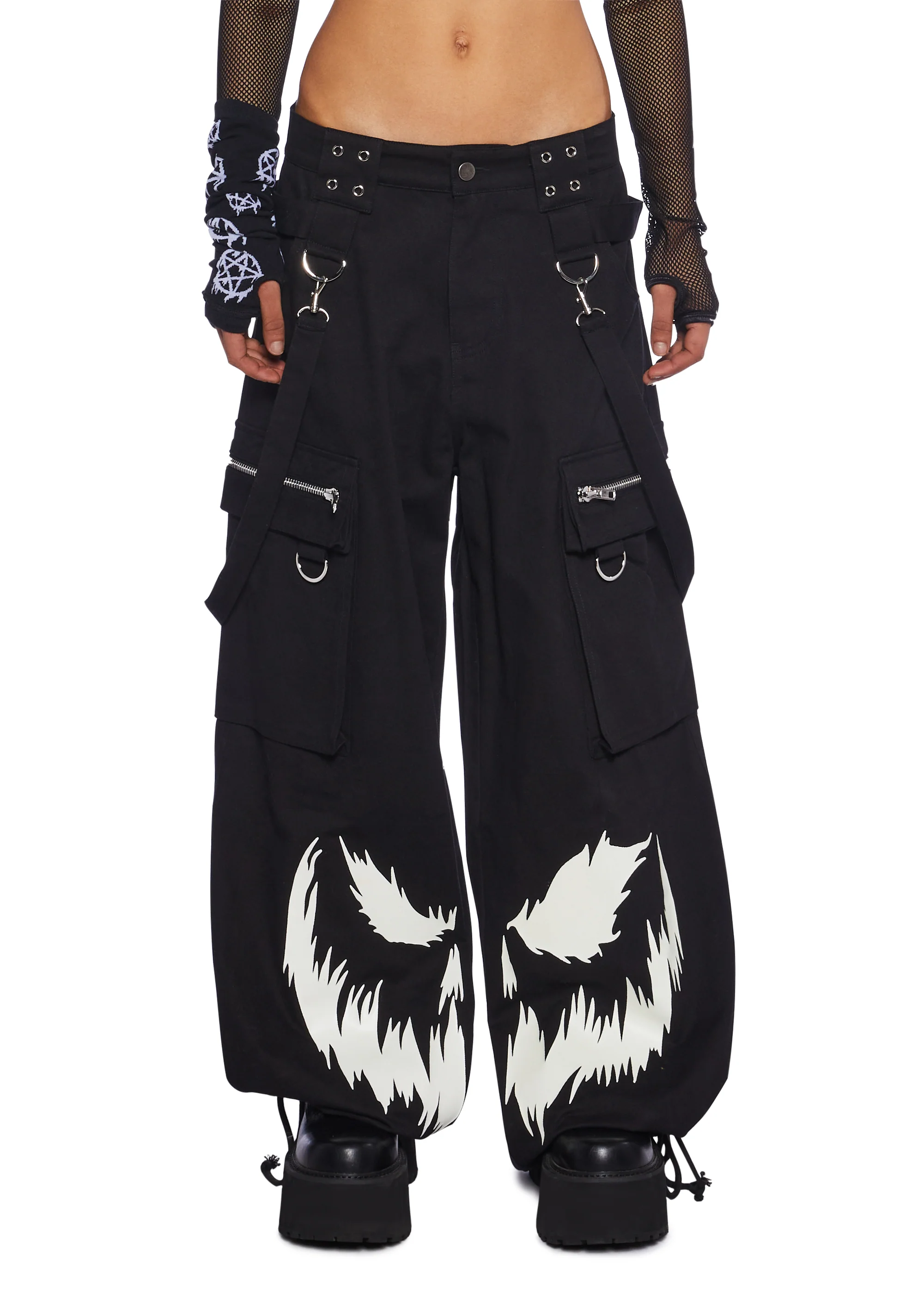 Ghoulish Glow In The Dark Wide Leg Pants