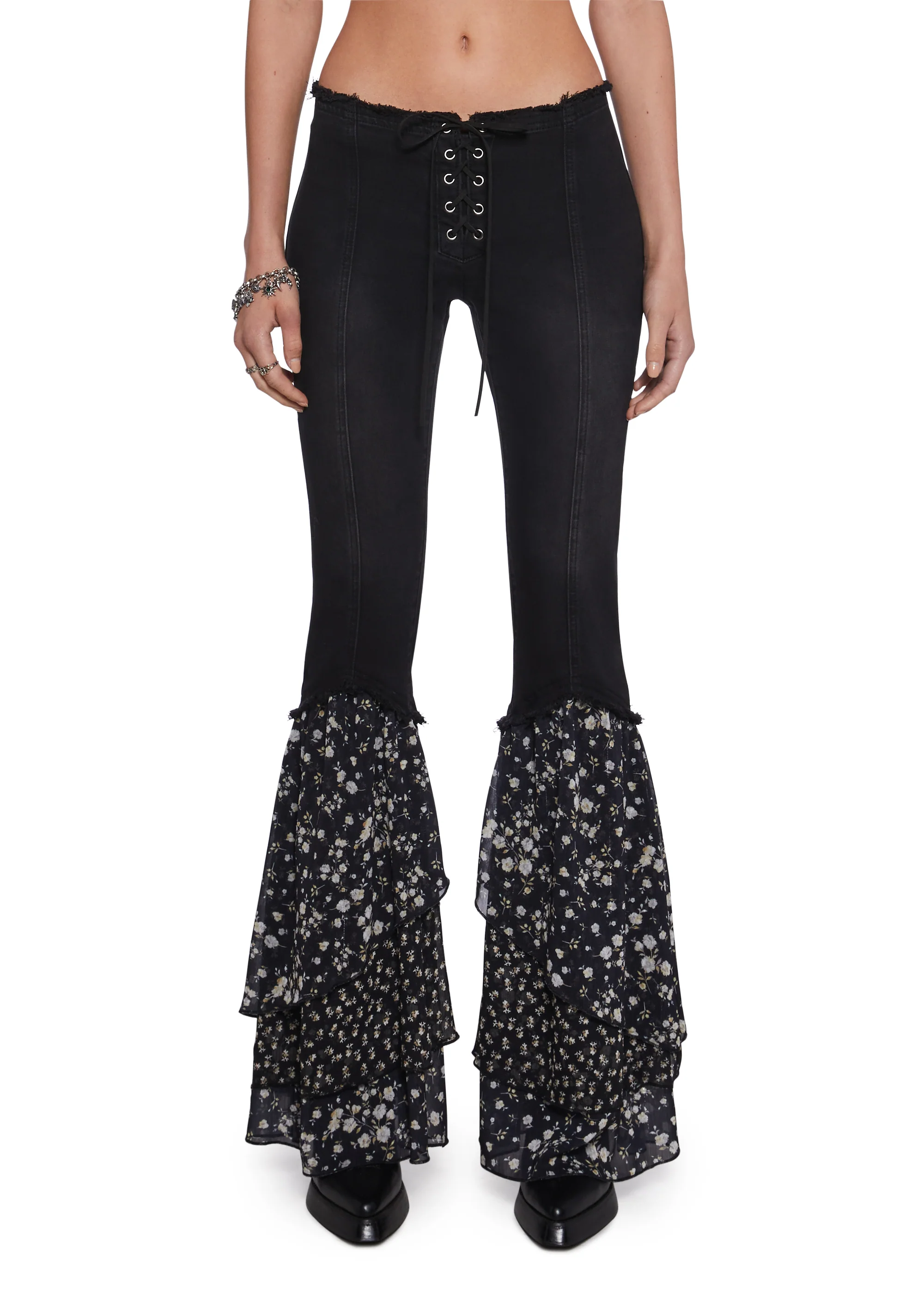 Solstice Secrets Denim Flare Pants