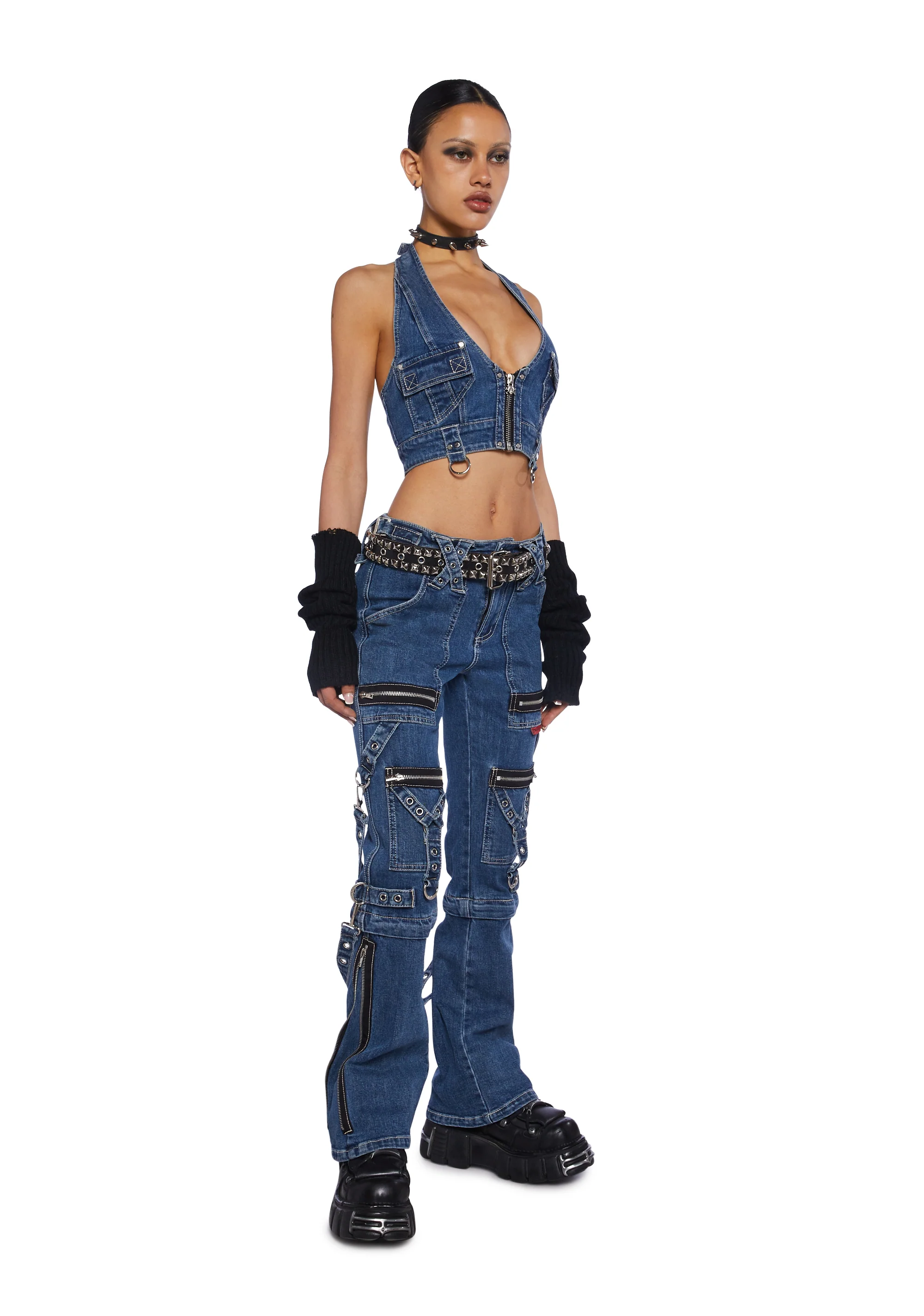 Zip to Zip Pants - Blue Denim