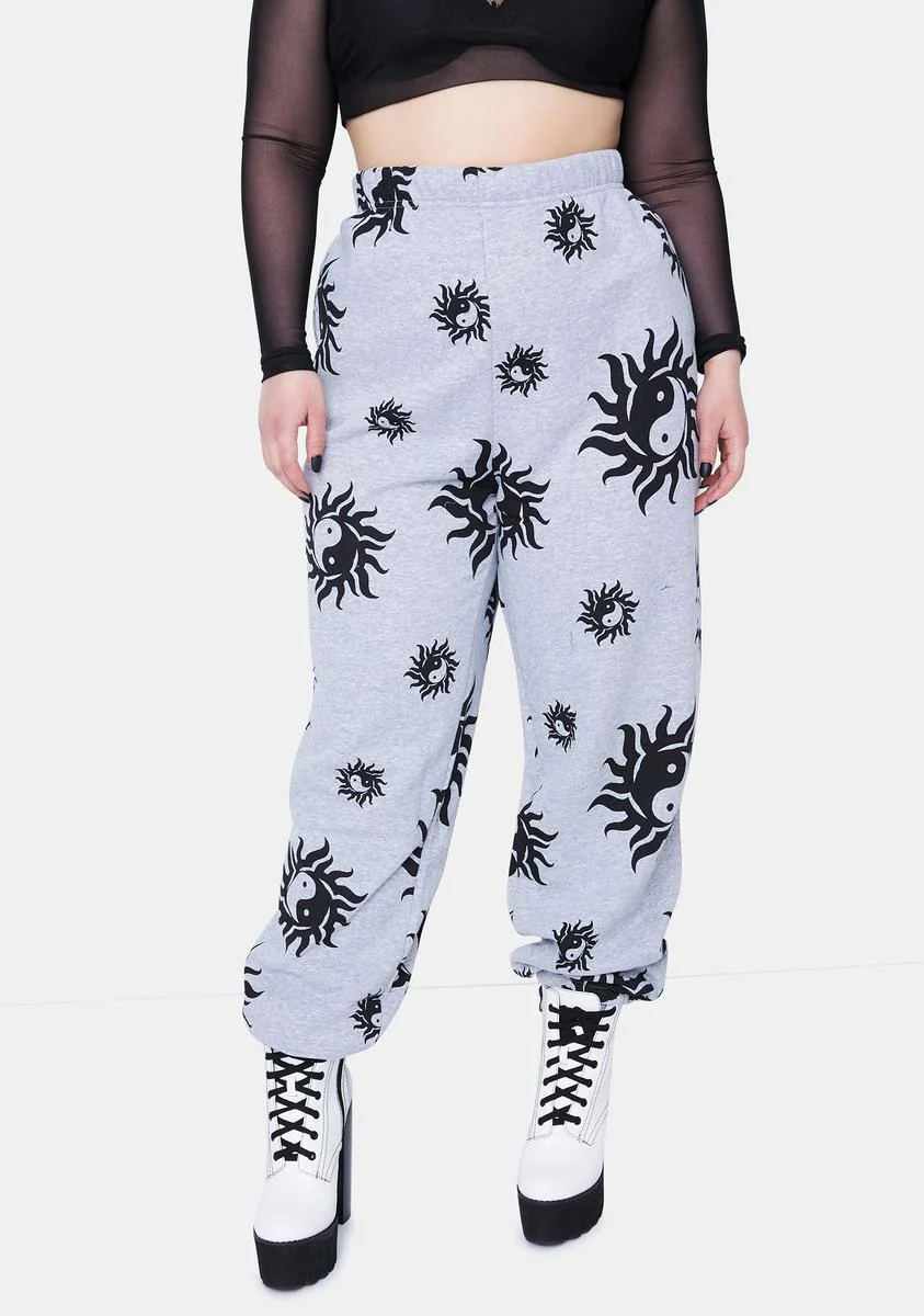 Plus Yin Yang Grey Marl Joggers
