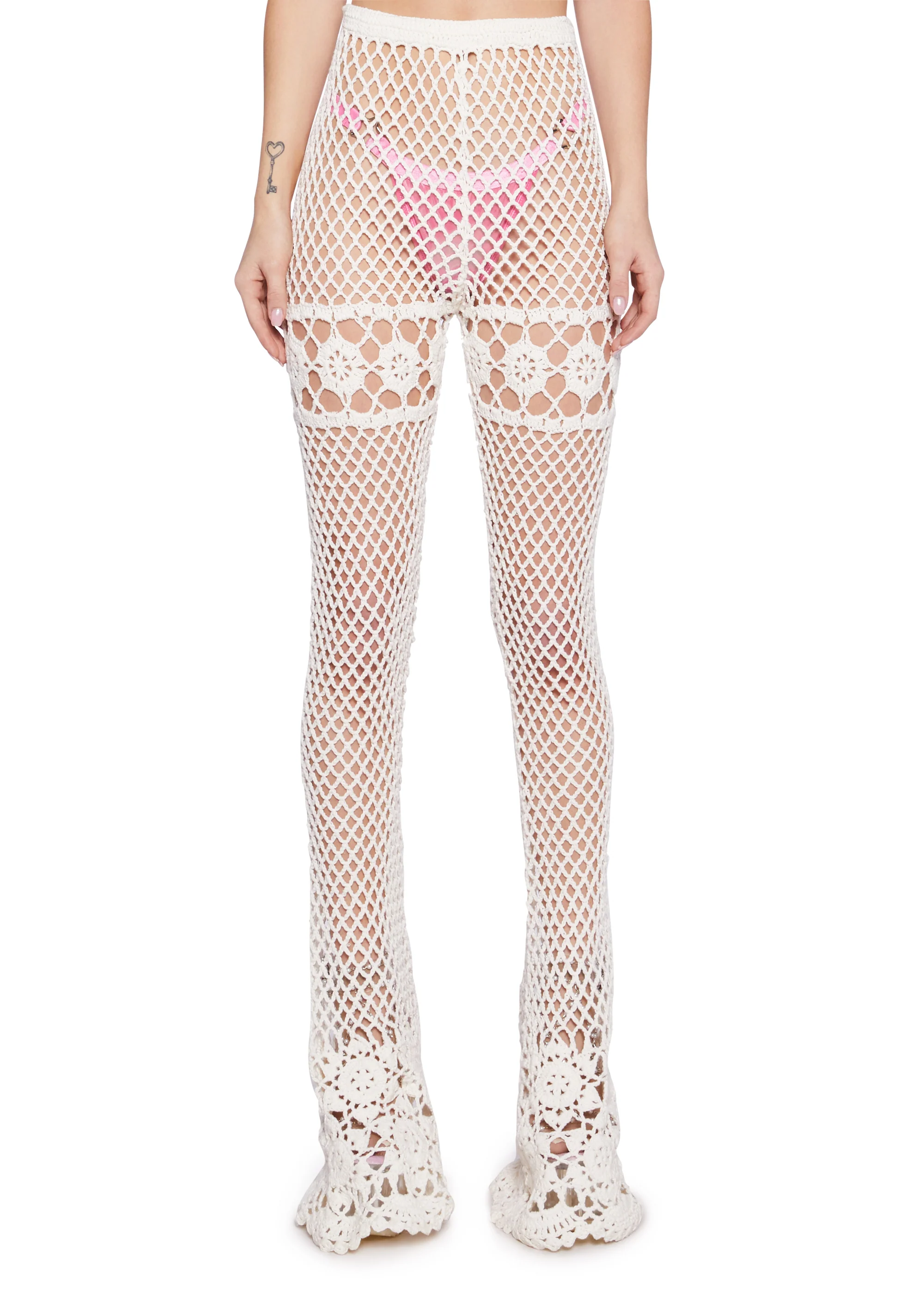 Dream Away Crochet Bell Bottoms - White
