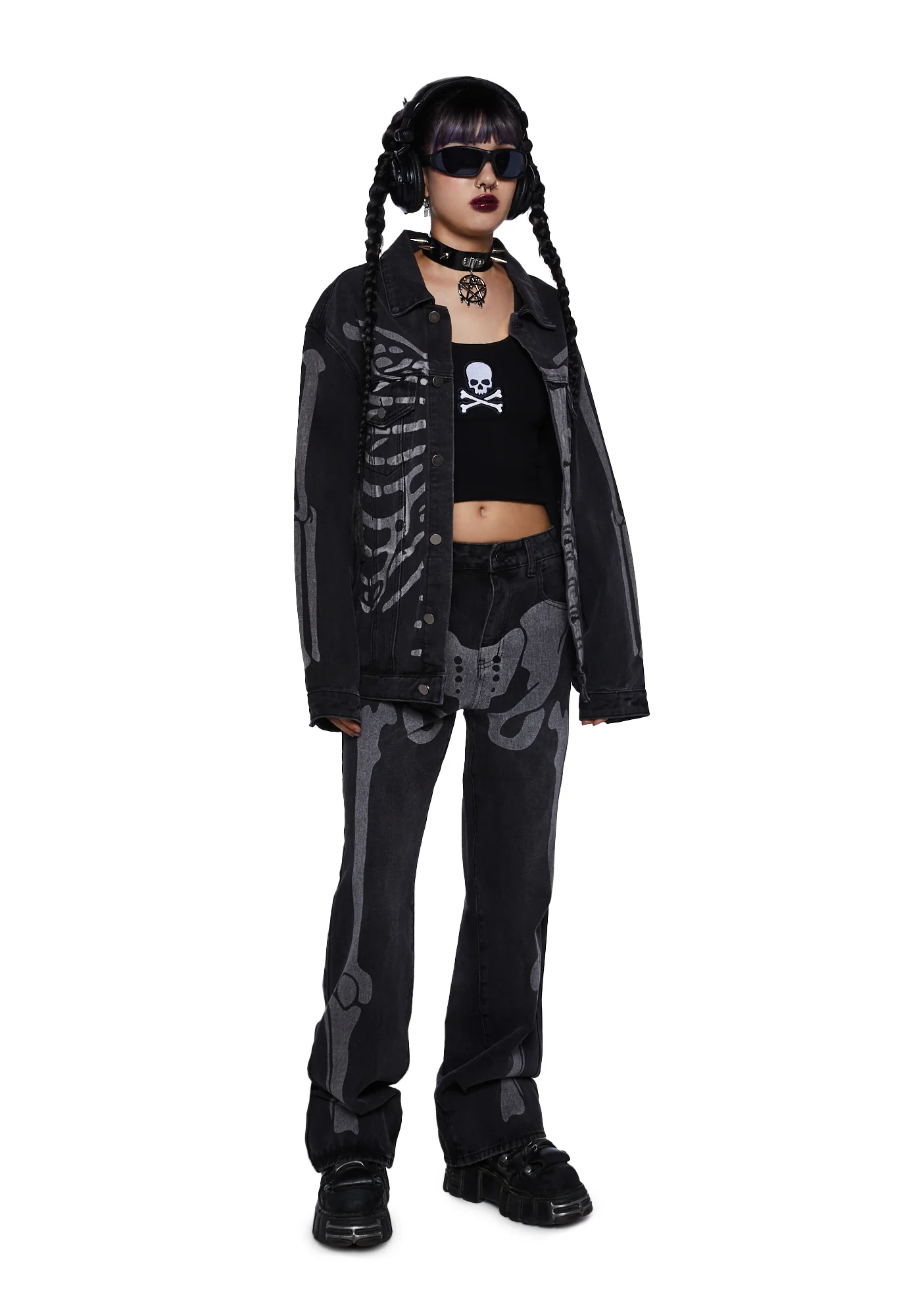 Don't Panic Skeleton Denim Jeans