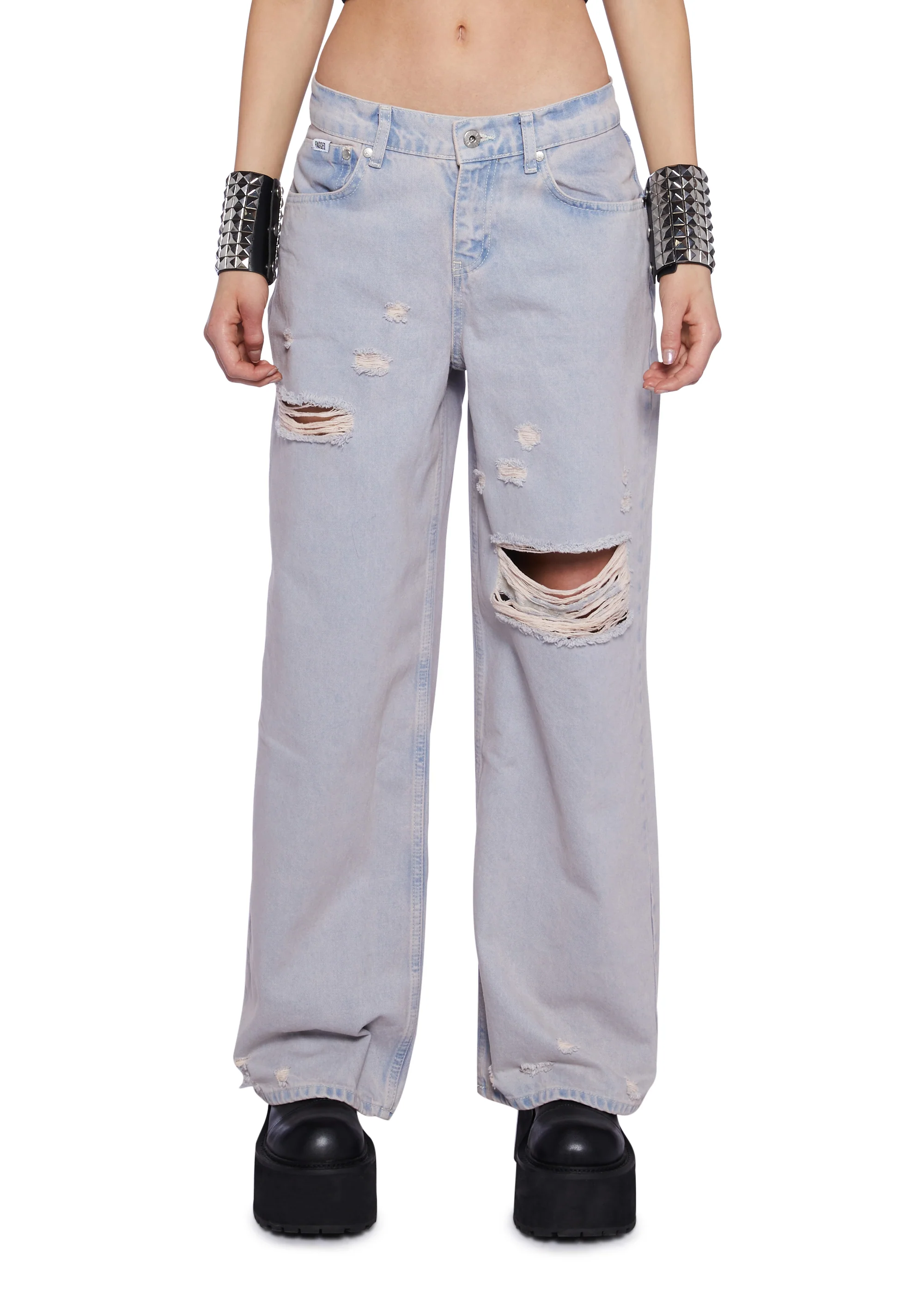 Pink Wash Distressed Release Jeans