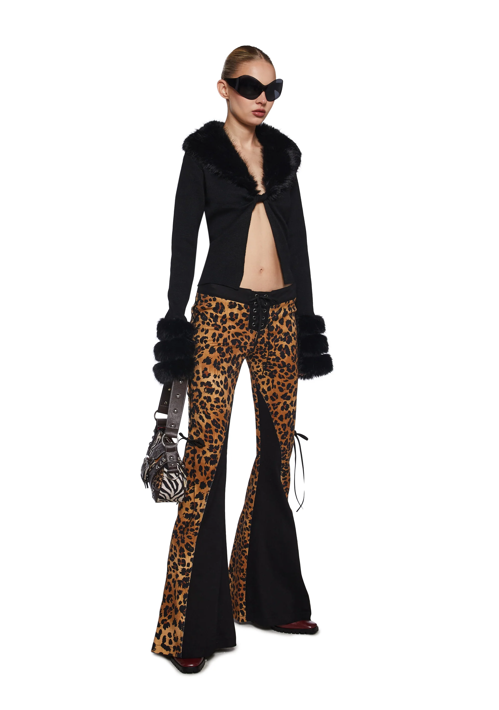 Touches Of Glam Faux Fur Cardigan