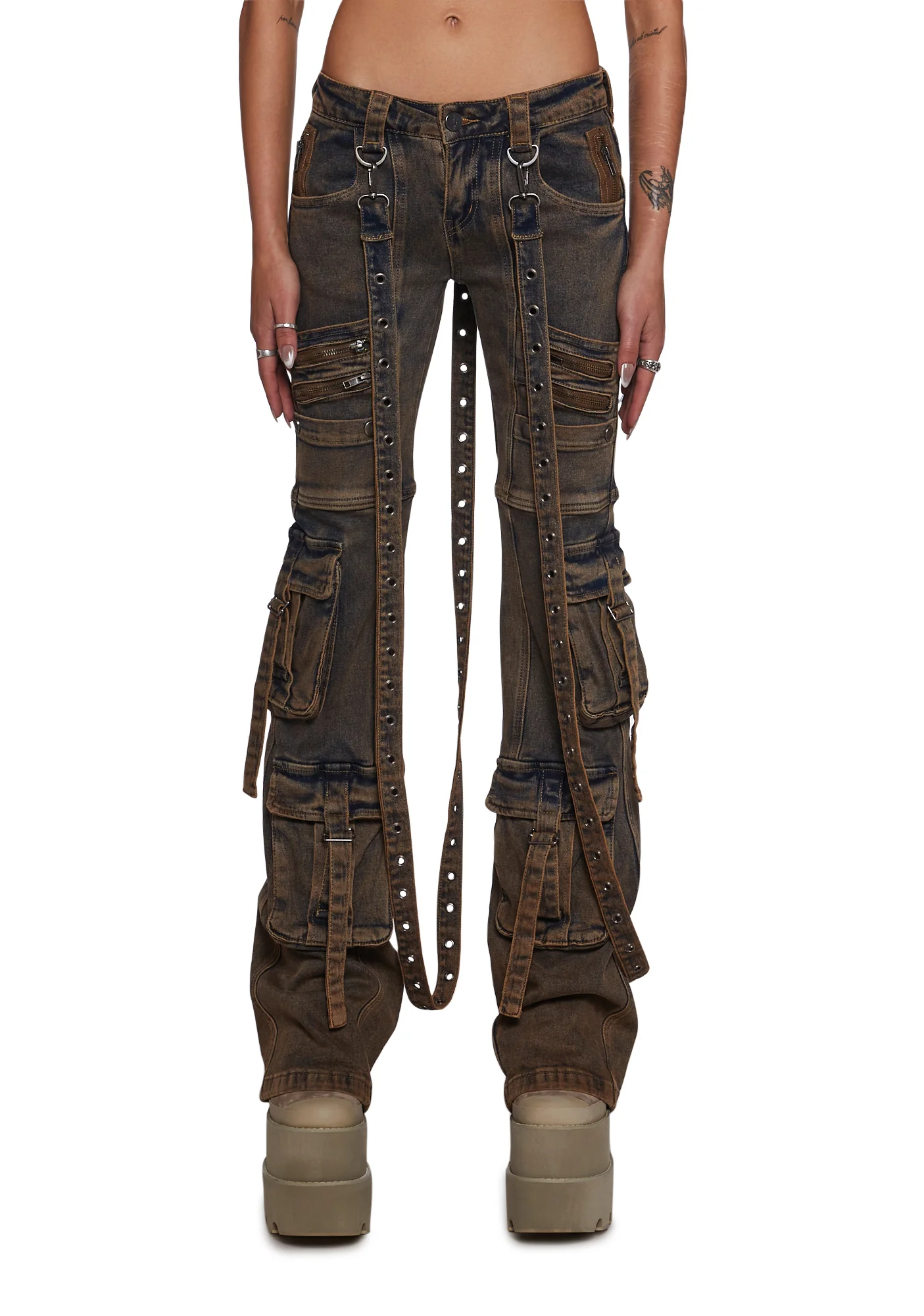 Frequency Strappy Cargo Jeans