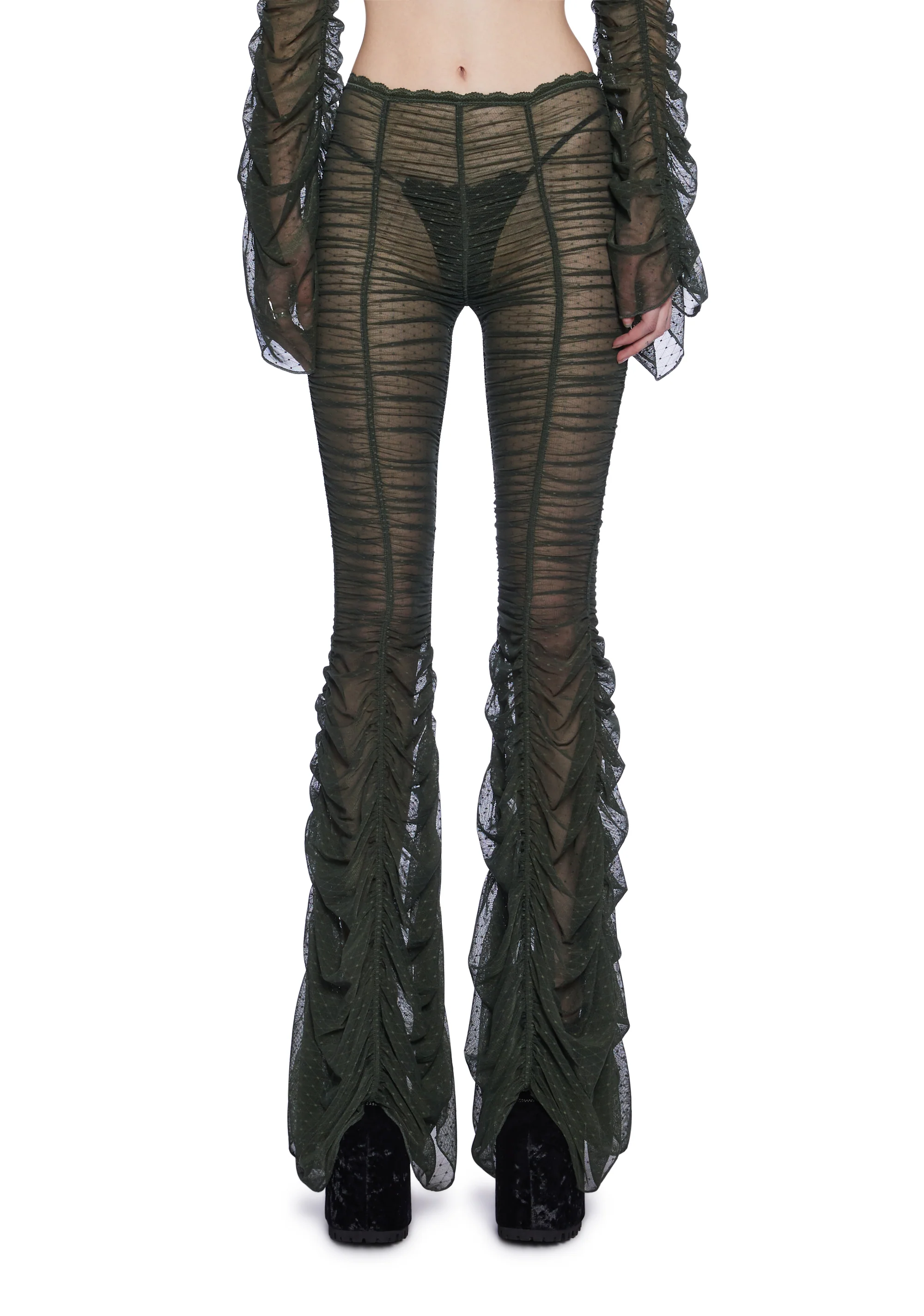 Moonchild Elegance Flared Pants - Olive