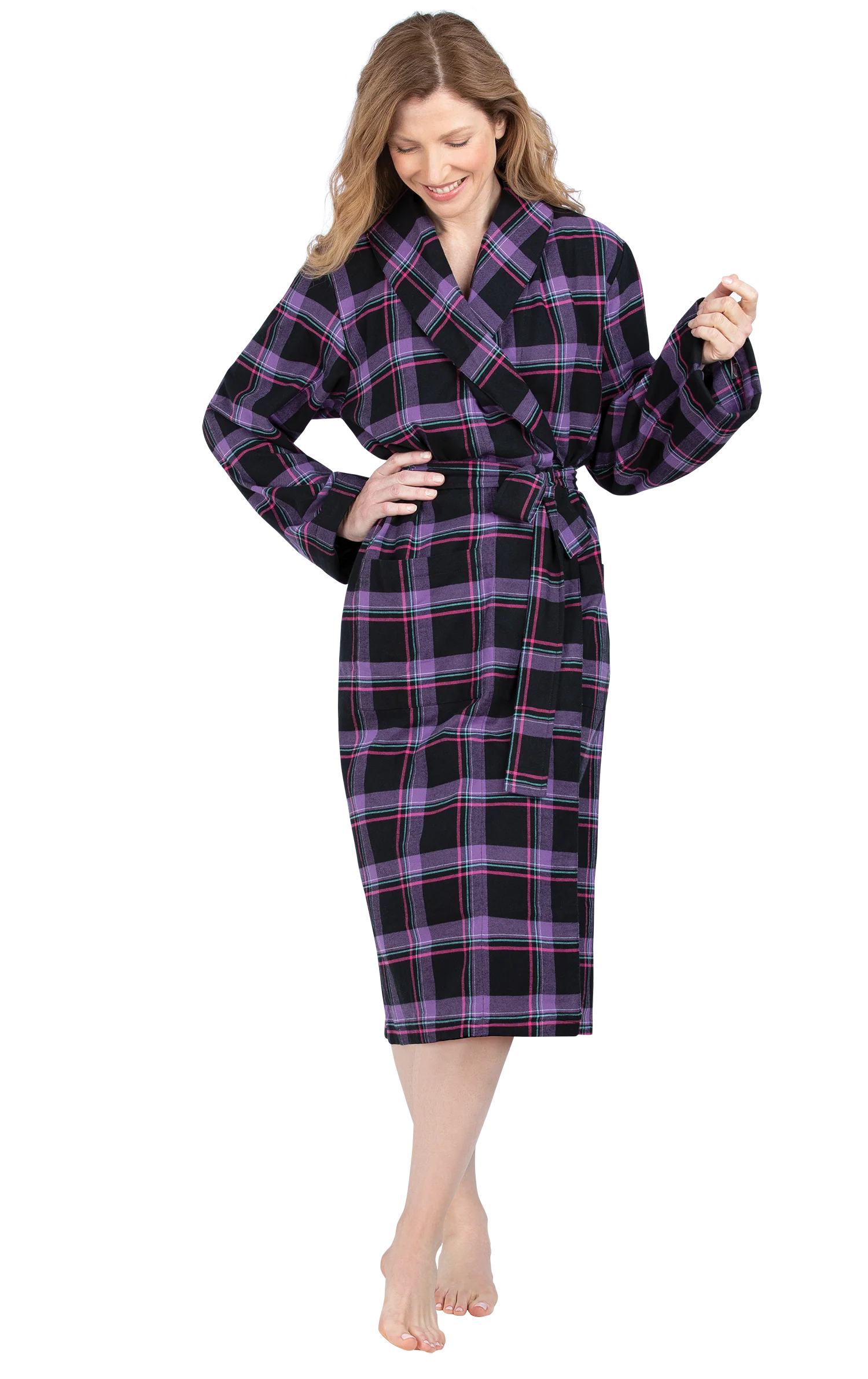 Plaid Flannel Robe - EJIACHE