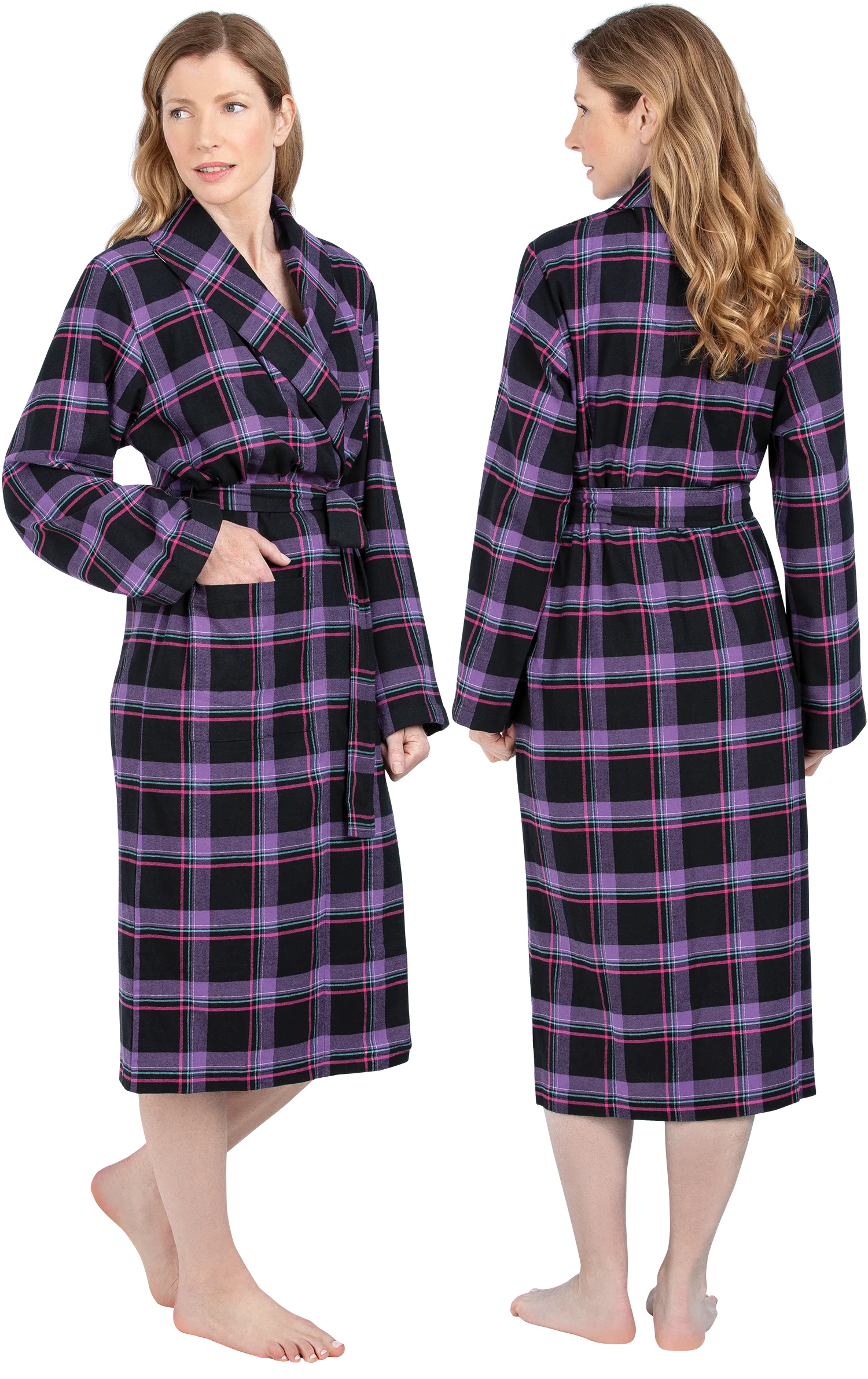 Plaid Flannel Robe - EJIACHE