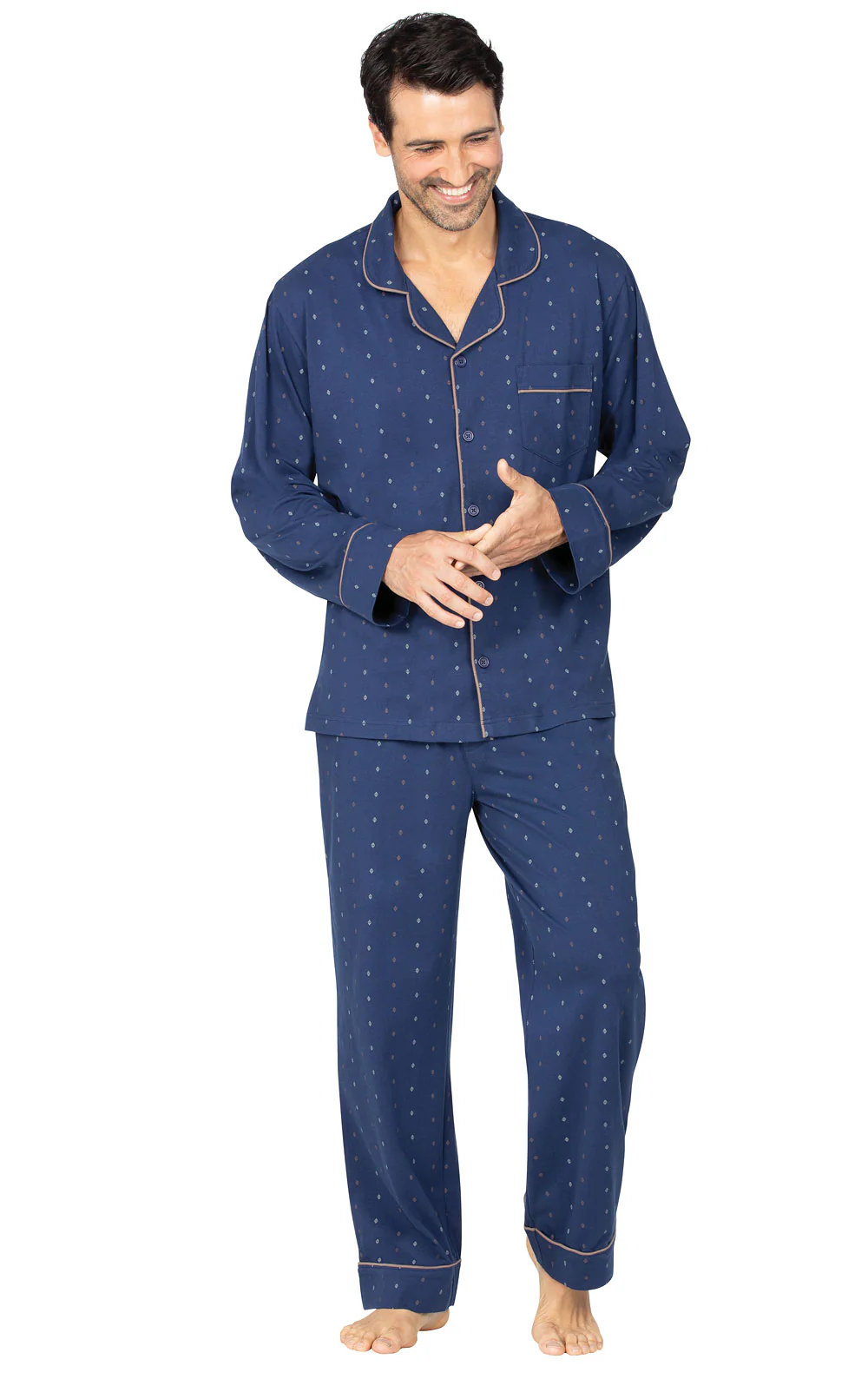 Printed Button-Front Men's Pajamas - EJIACHE
