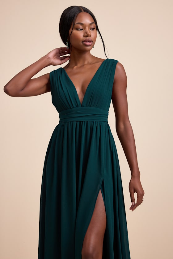 Heavenly Hues Emerald Green Maxi Dress Dress - EJIACHE