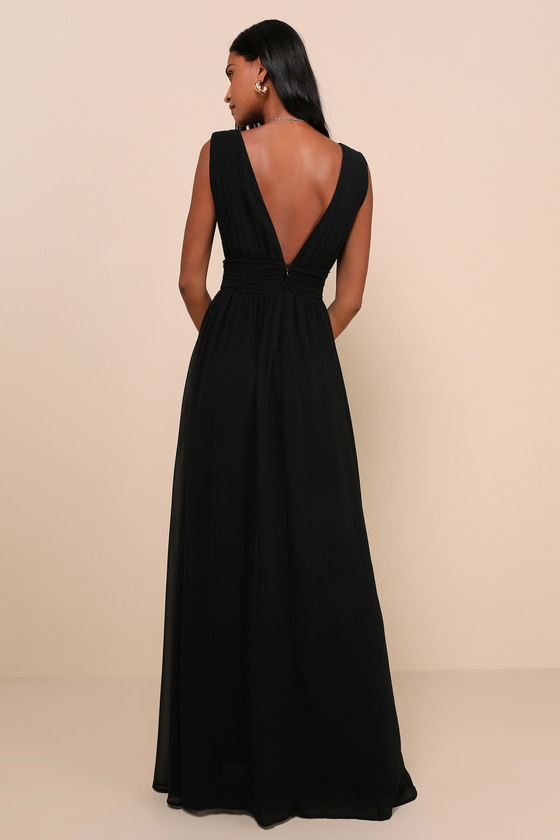 Heavenly Hues Black Maxi Dress Dress - EJIACHE