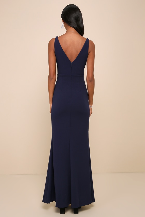 Melora Navy Blue Sleeveless Maxi Dress Dress - EJIACHE