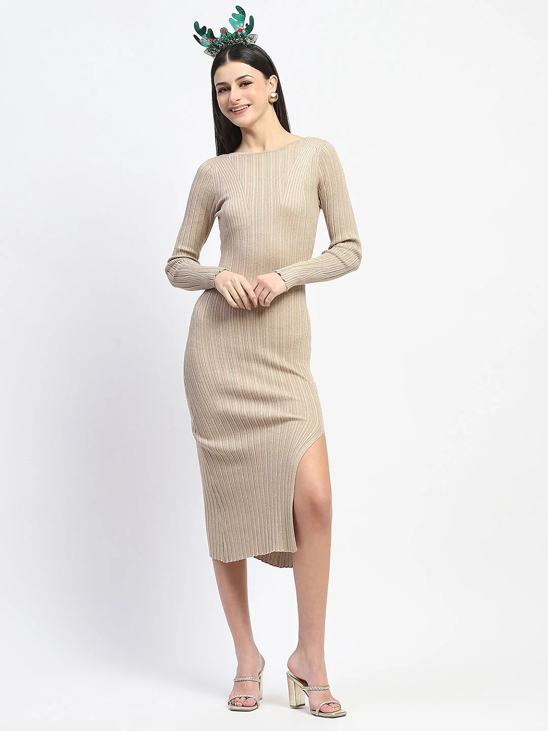 Solid Brown Bodycon Dress - TRVCWOW