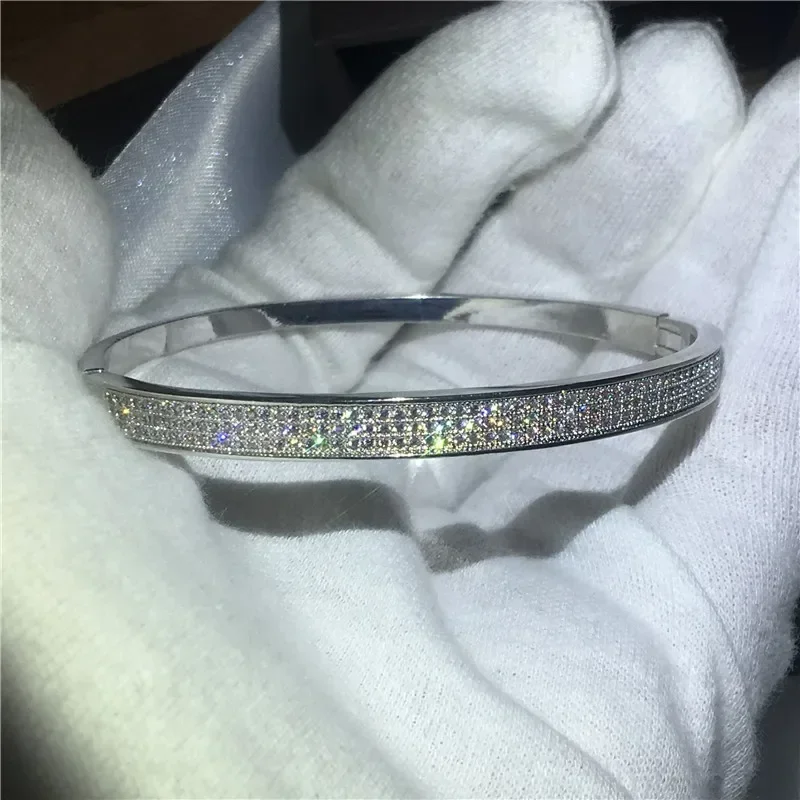 Trendy Pave Lab Diamond Bangle - TRVCWOW
