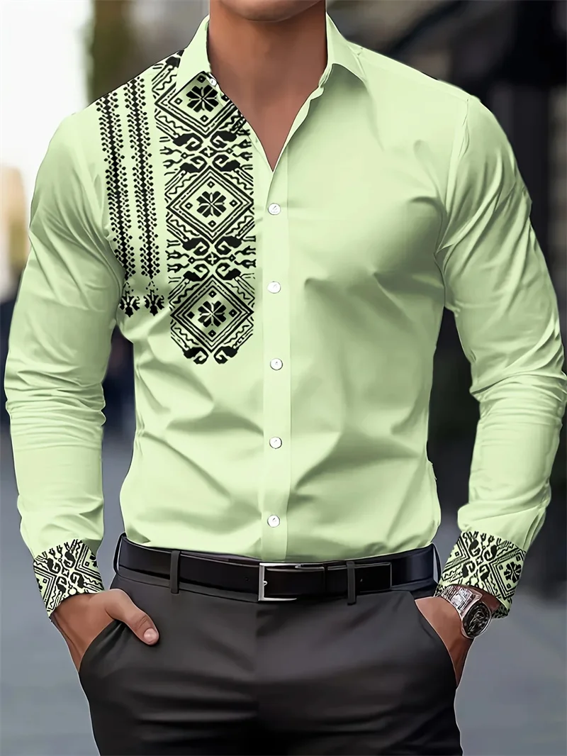 2025 new long sleeved men's printed shirt - TRVCWOW