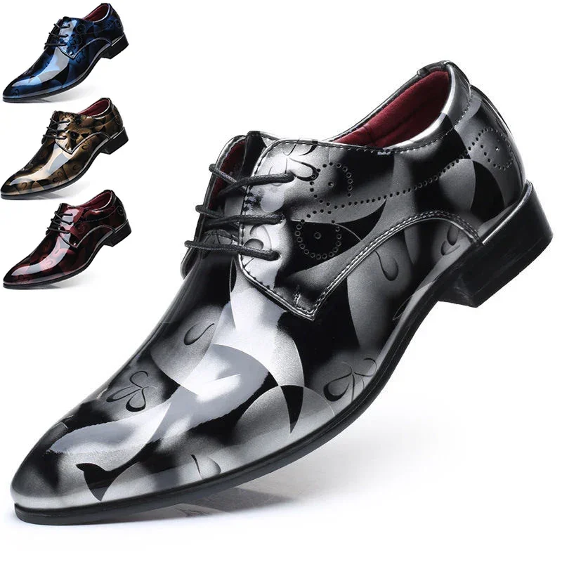 Designer Brand Patent Leather Shoes for Men - TRVCWOW