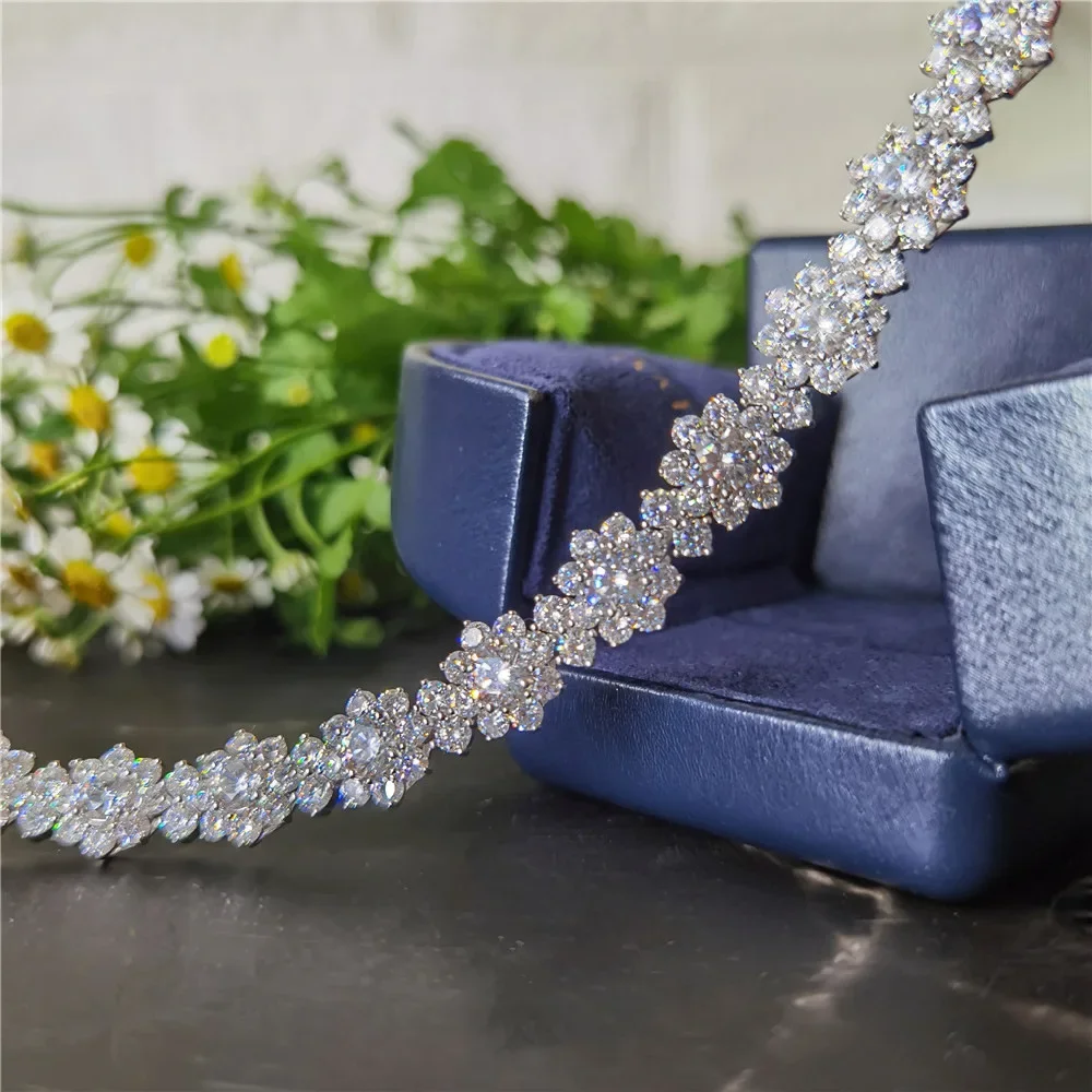 Luxury Flower Lab Diamond Bracelet 925 Sterling Silver - TRVCWOW