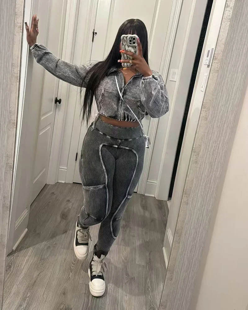 Women's Vintage Two Piece Jogger Set - TRVCWOW