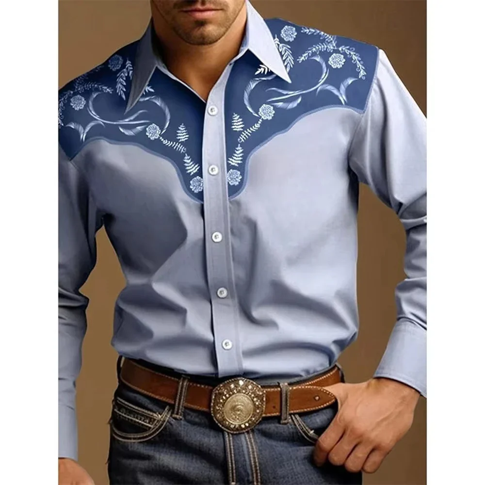 Western Style Rose Elegant Print Shirt - TRVCWOW