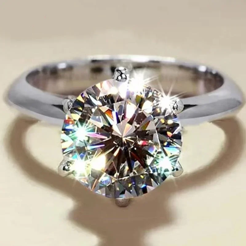 GRA Certified Moissanite Ring VVS1 Lab Diamond Solitaire Ring - TRVCWOW