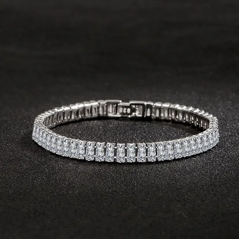 4mm Moissanite Tennis Bracelets for Women 100% 925 Sterling Silver - TRVCWOW