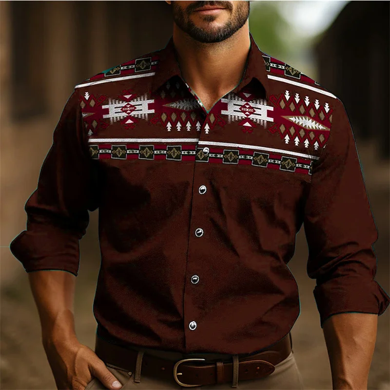 Men's Long Sleeve Blouse Slim Shirt - TRVCWOW