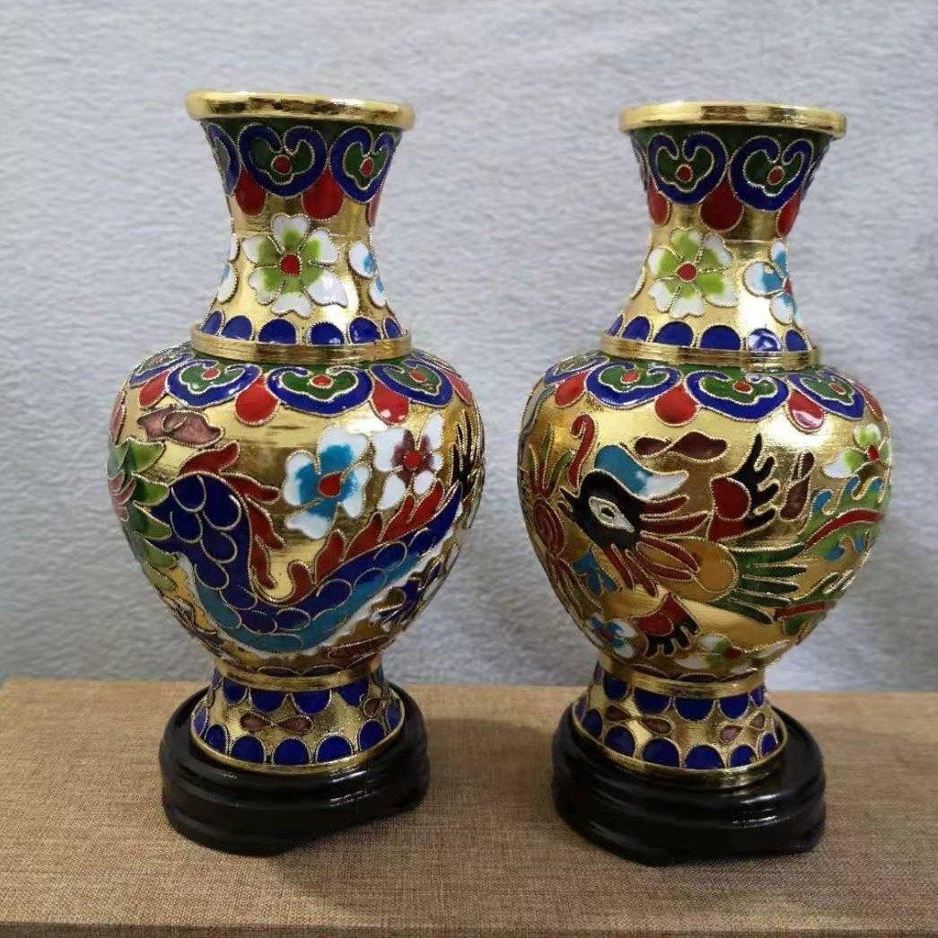 Chinese Cloisonne Vase Dragon - TRVCWOW