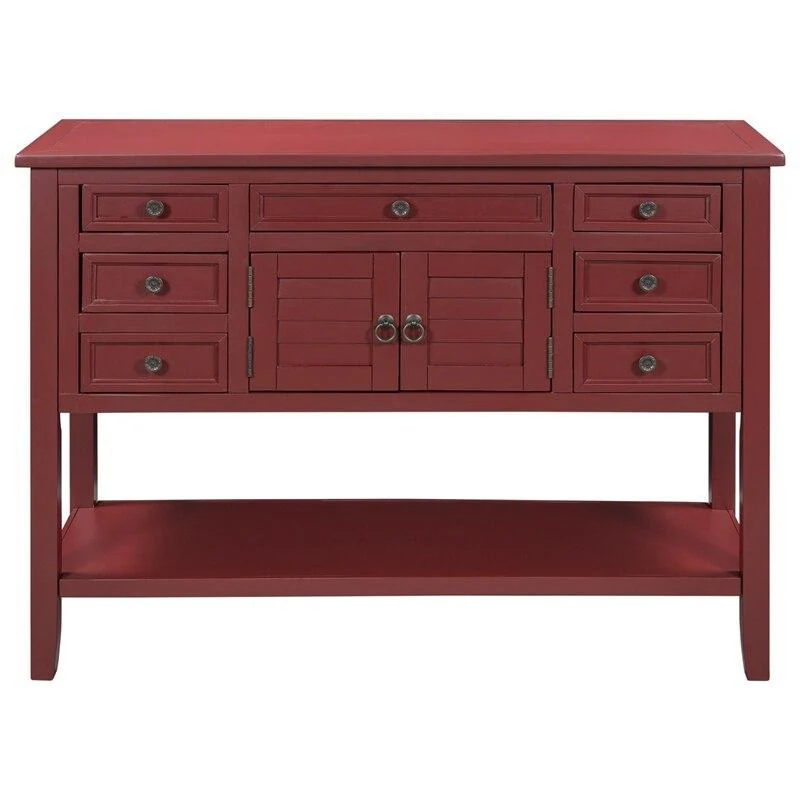 Red Chinese Console Table - TRVCWOW