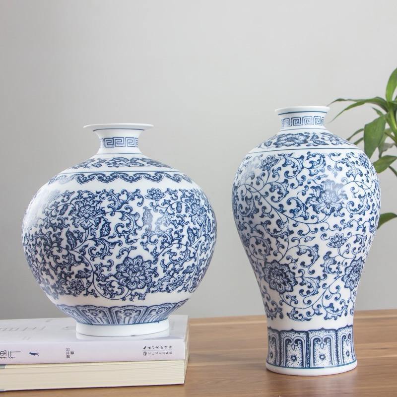 Chinese Vase Blue And White Pottery - TRVCWOW
