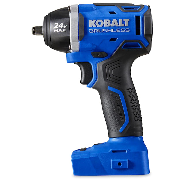 Kobalt KIW 3824B03 BrushlessAmp 24volt Max Variable Speed Brushless 38in Drive Cordless Impact Wrench Tool only - MadeInUSA