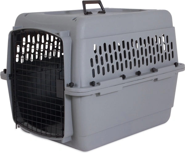 Aspen Pet Traditional Dog Cat Carrier, Light Gray, 28in - MadeInUSA