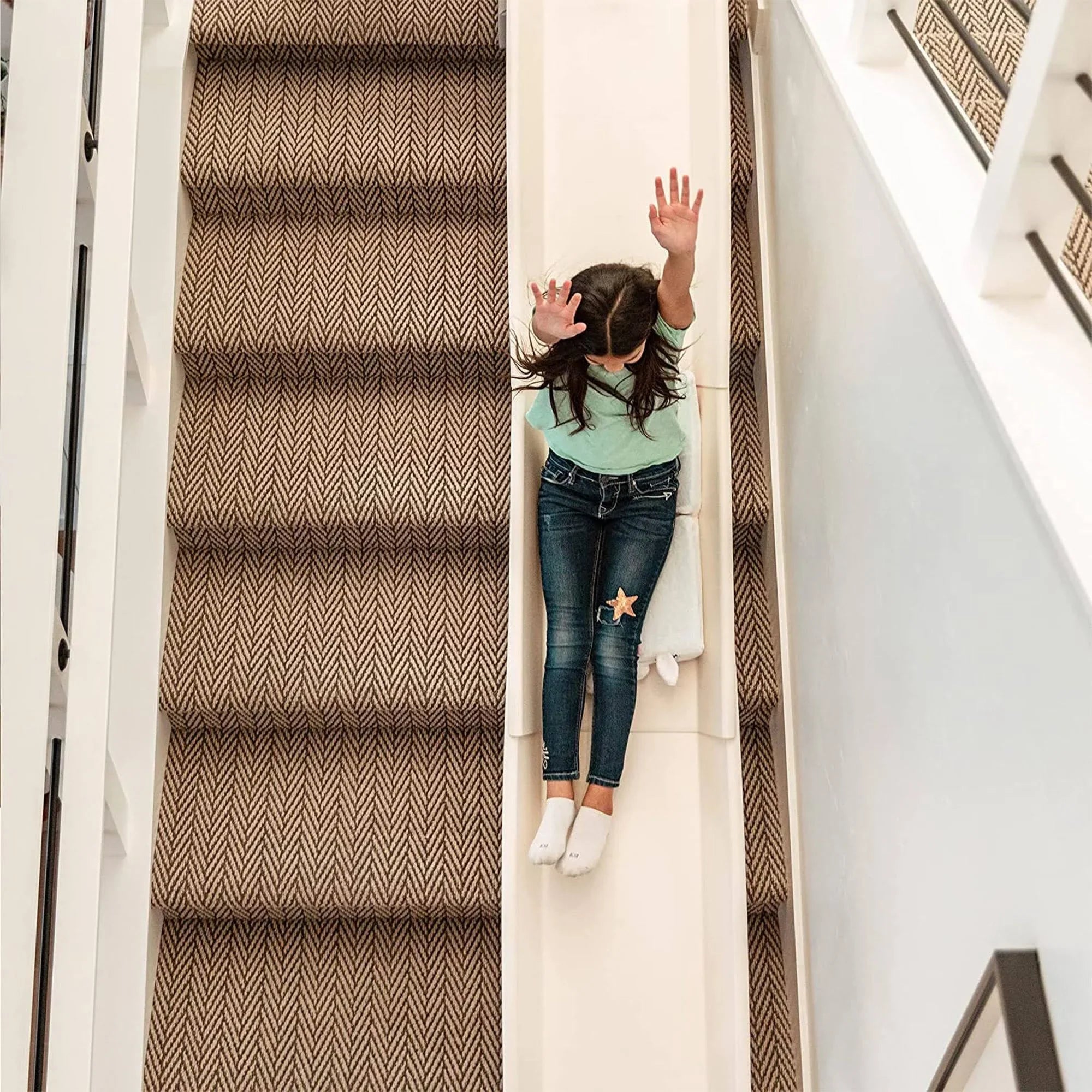 Stairslide Original Stair Mounted Kids Indoor Slide for 9 to 12 Stairs (8 Pack) - MadeInUSA