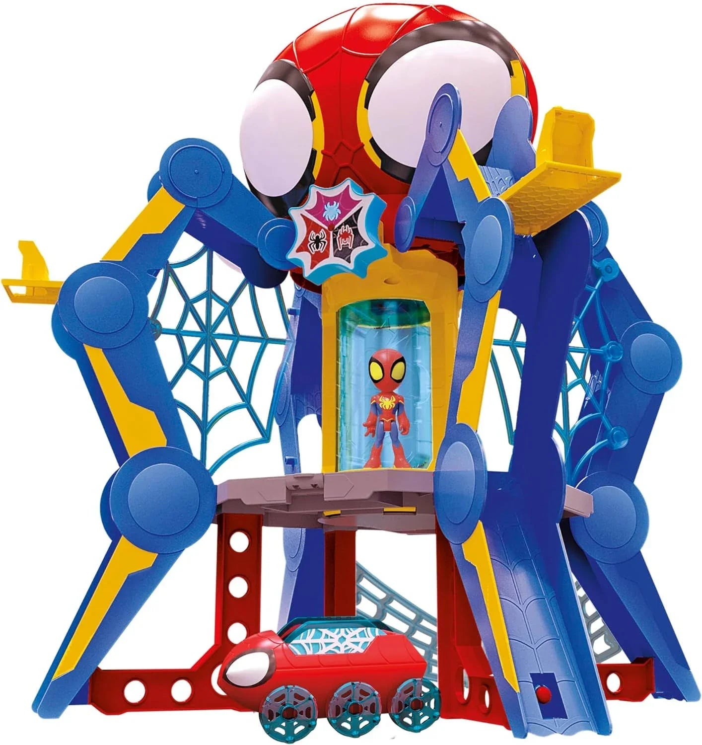 Spidey and His Amazing Friends Web-Spinners Web-Quarters, Kids Playset with Action Figure, Vehicle, and Accessories, Marvel Super Hero Toys, Ages 3 - MadeInUSA