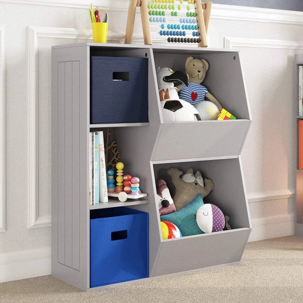 RiverRidge Gray Composite Kids Bookcase 30.13in W x 36.69in H x 13.75in D - MadeInUSA